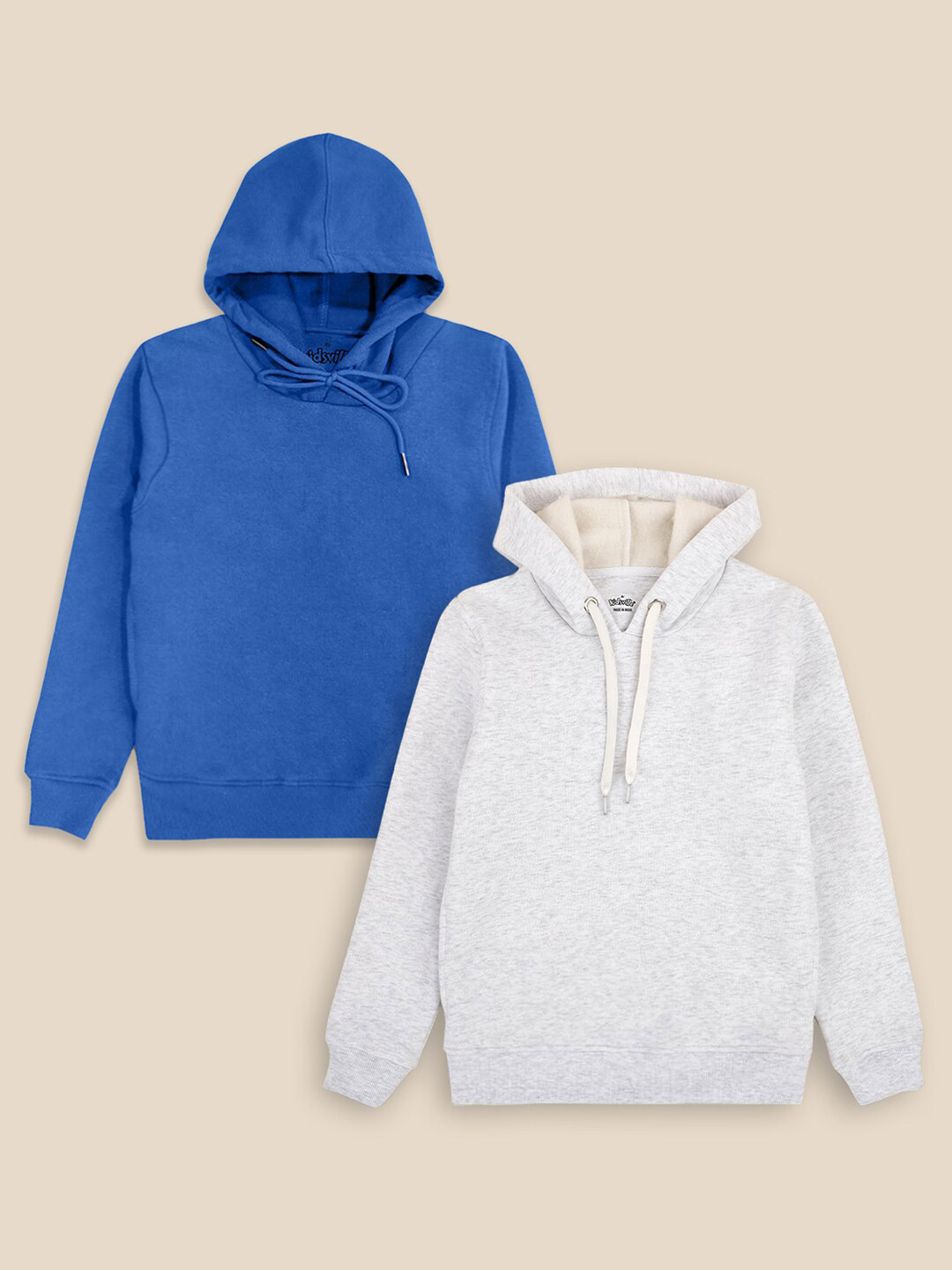 

Kids Ville Boys Pack Of 2 Cotton Hoodie Sweatshirts, Grey