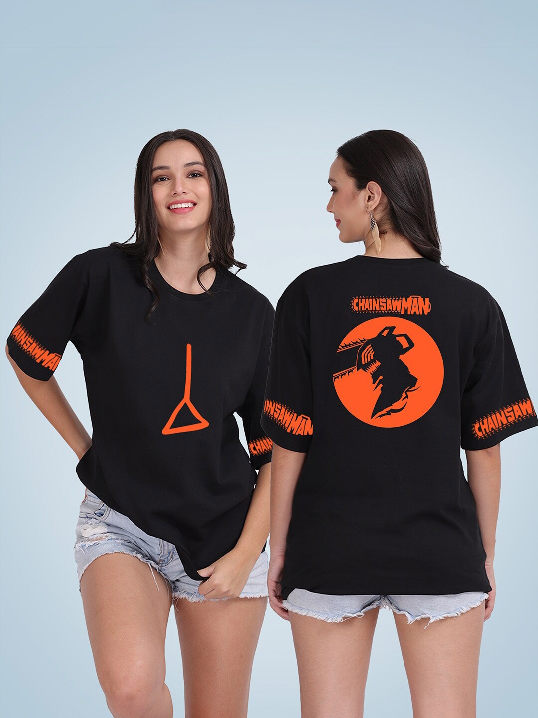 

Mad Over Print Women Graphic Printed Loose Cotton T-shirt, Black