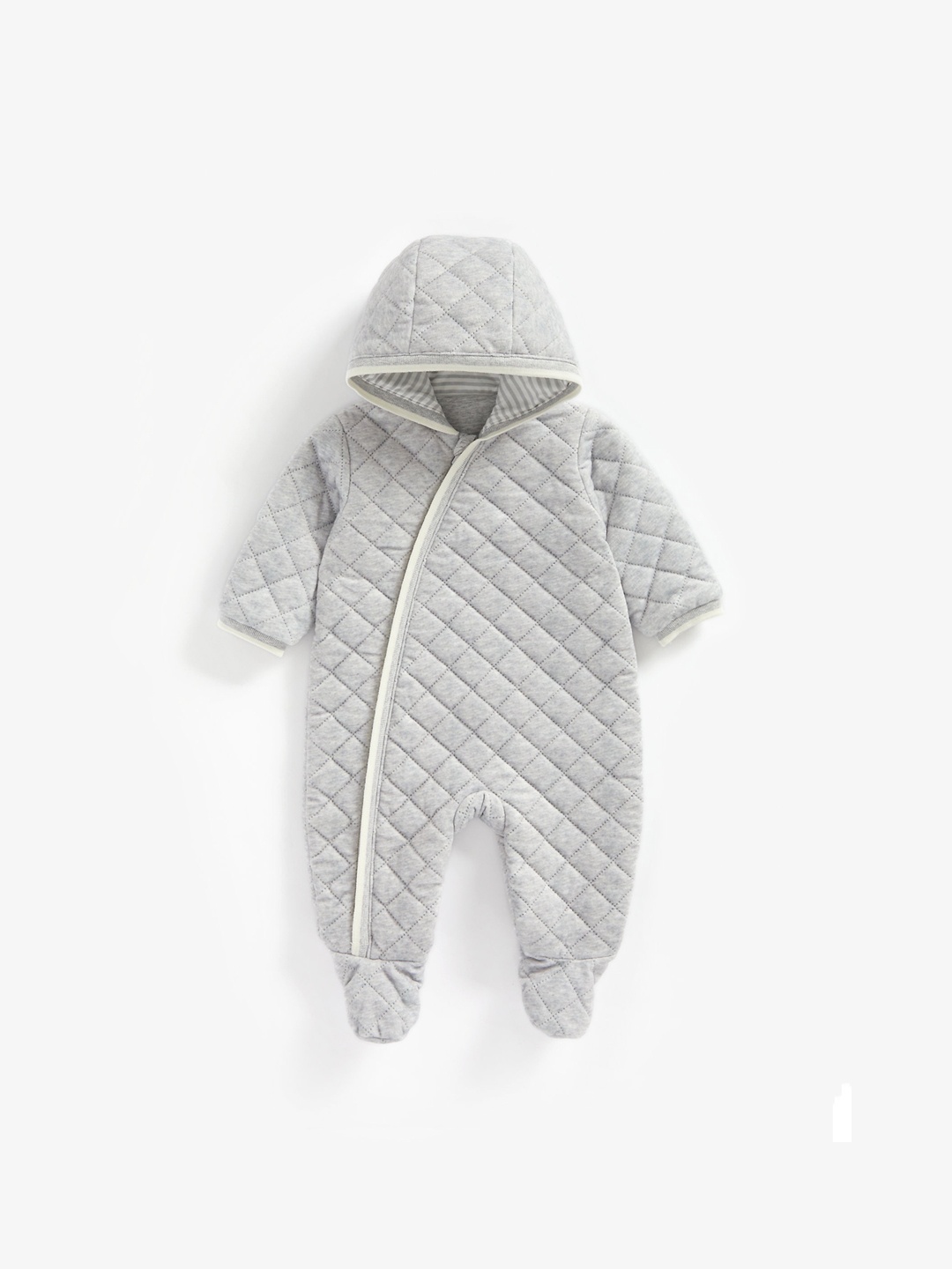 

mothercare Infants Boys Textured Cotton Sleepsuit, Grey