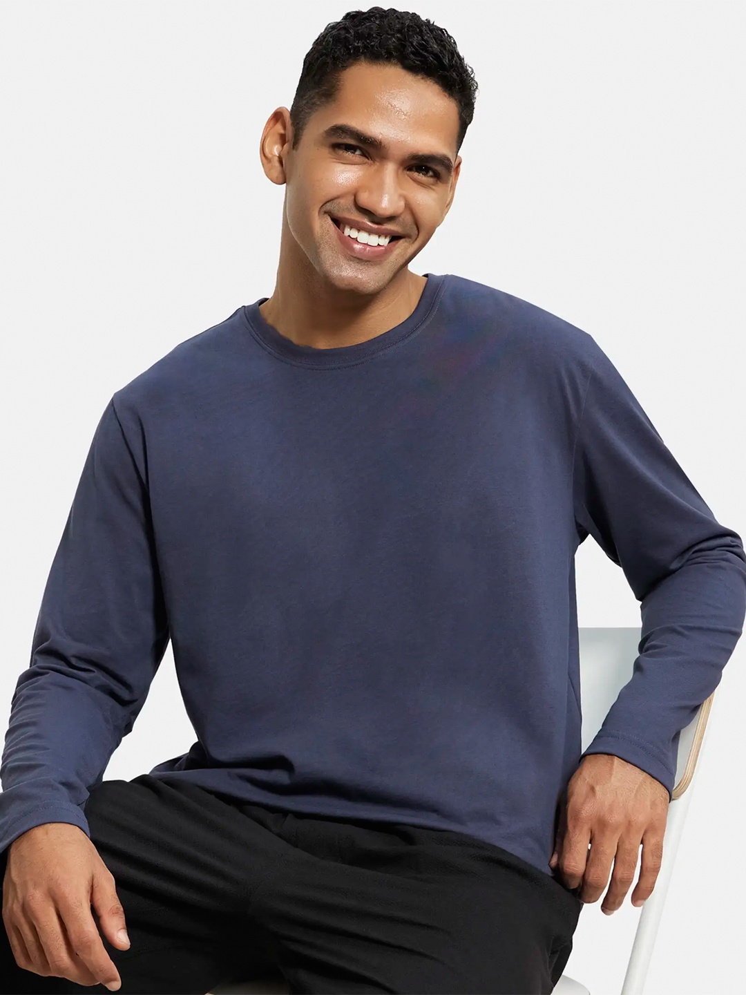 Jockey Men Brand Logo T-shirt, Grey