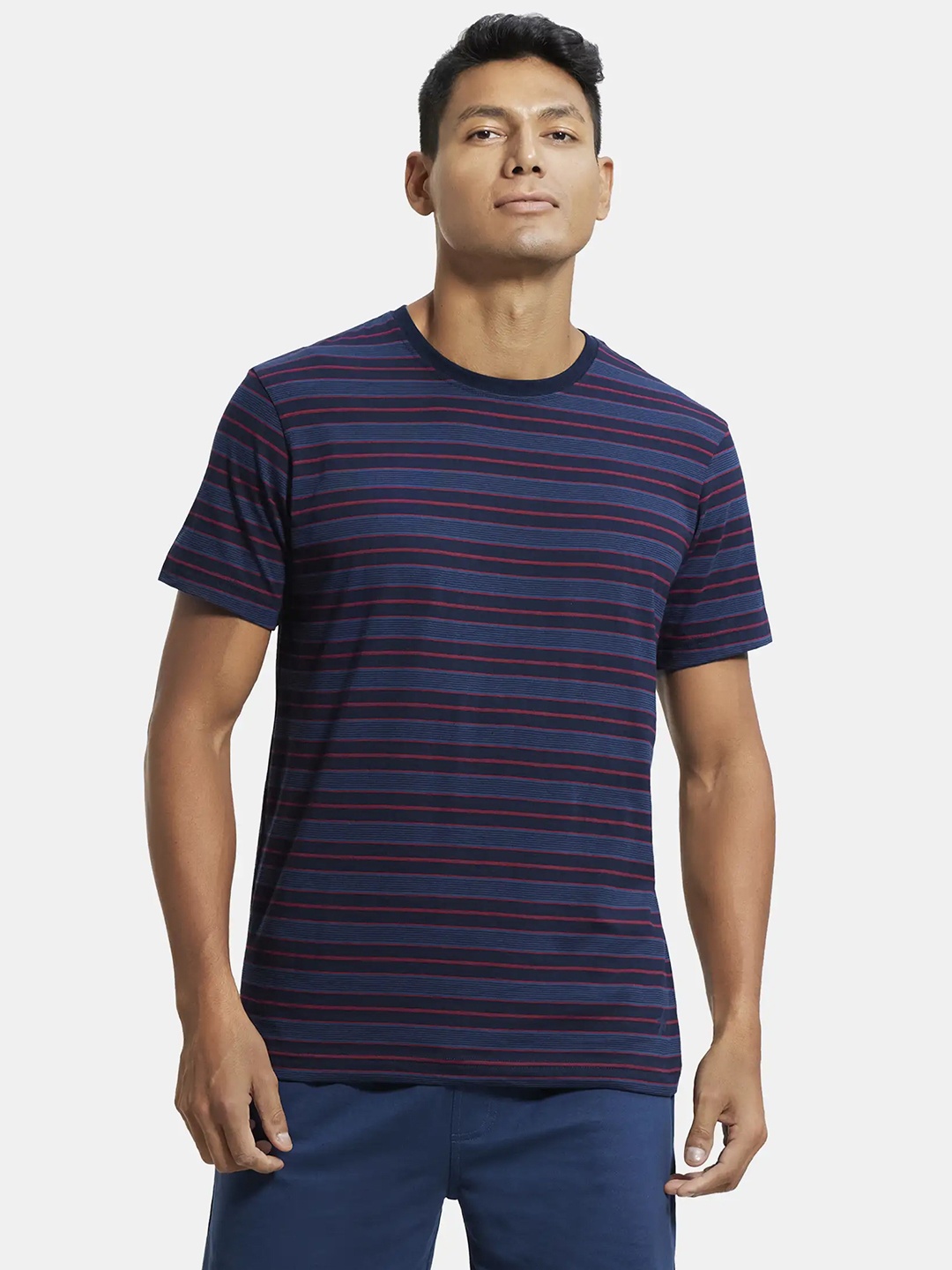 

Jockey Men Striped Cotton T-shirt 2715-0105, Blue