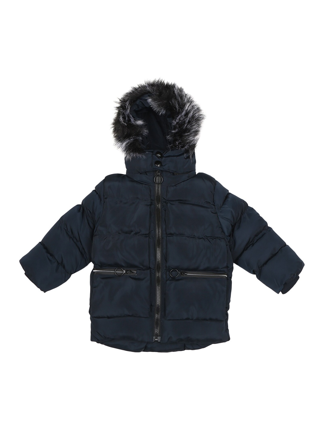 

mothercare Boys Longline Puffer Jacket, Navy blue
