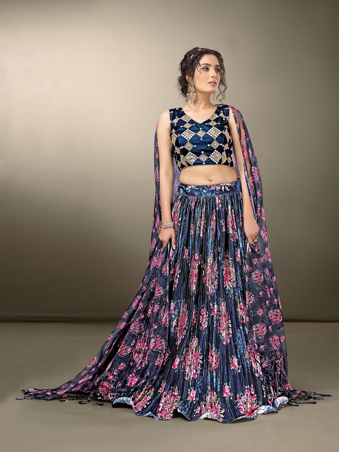 

Sarvayog Fashion Embroidered Semi-Stitched Lehenga & Unstitched Blouse With Dupatta, Na