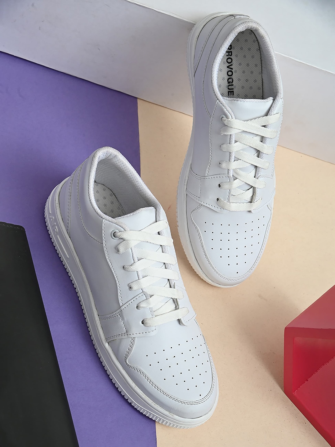 

Provogue Men Perforated Sneakers, White