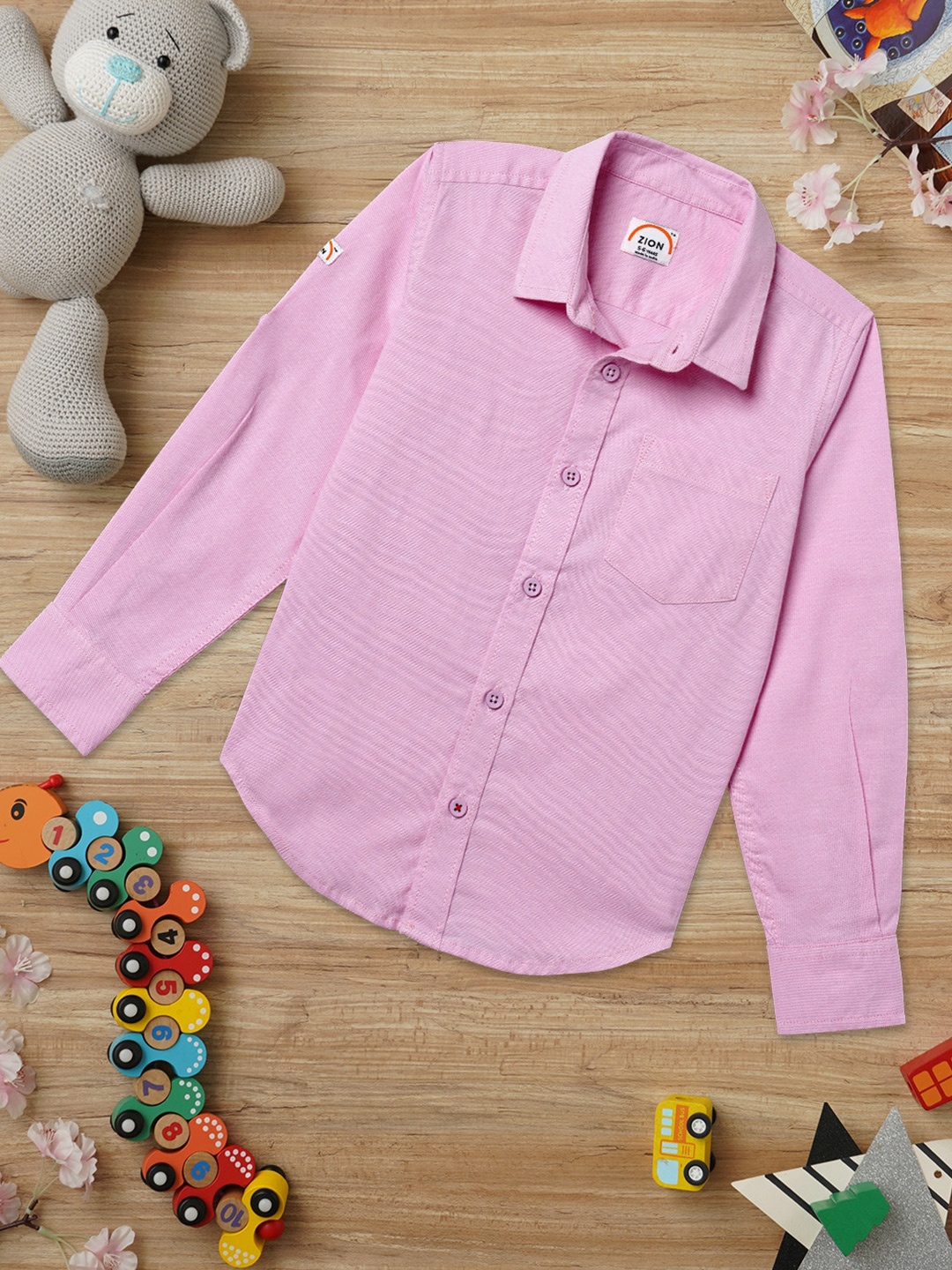 

ZION Boys Comfort Cotton Casual Shirt, Pink