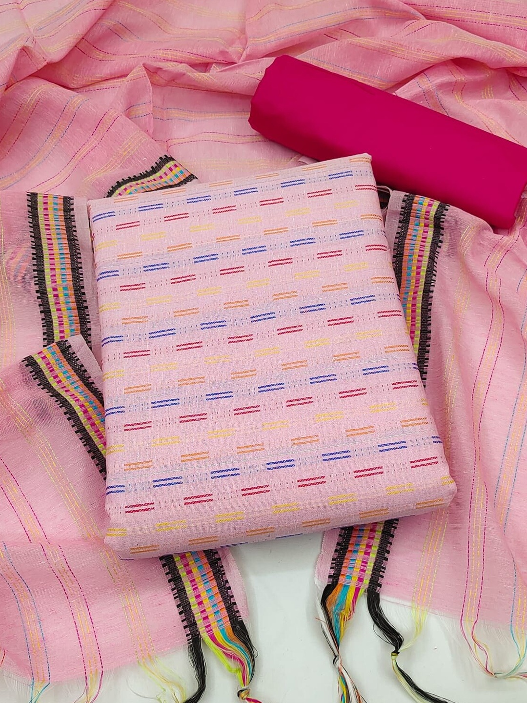 

KALINI Unstitched Dress Material, Pink