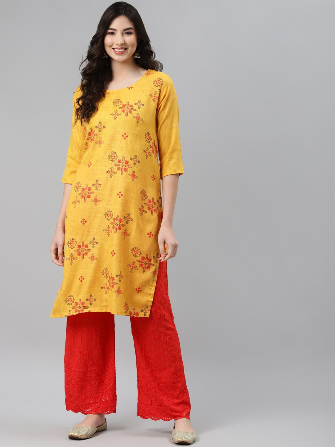 

Aarika Floral Printed Cotton Kurta, Yellow