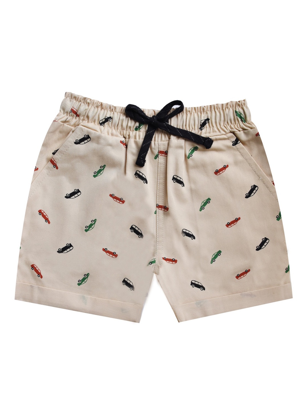 

milou Boys Cotton Printed Shorts, Beige