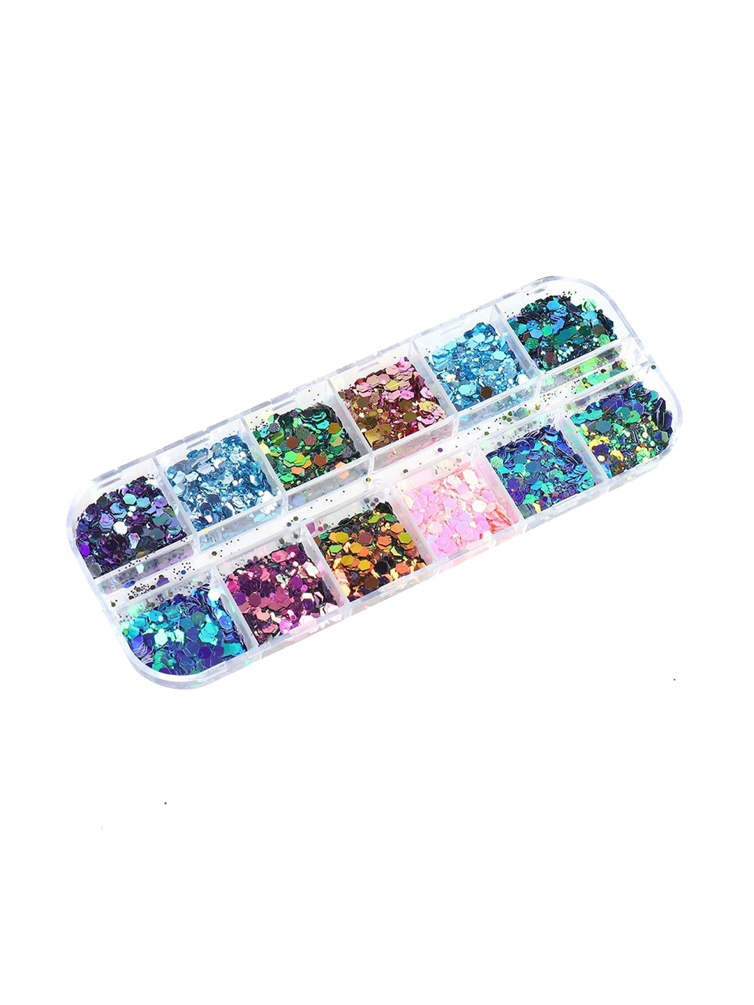 

S.A.V.I. Decorations Palette Color Changing Hexagonal Irregular Chameleon Nail Sequins DIY Nail Art, Blue
