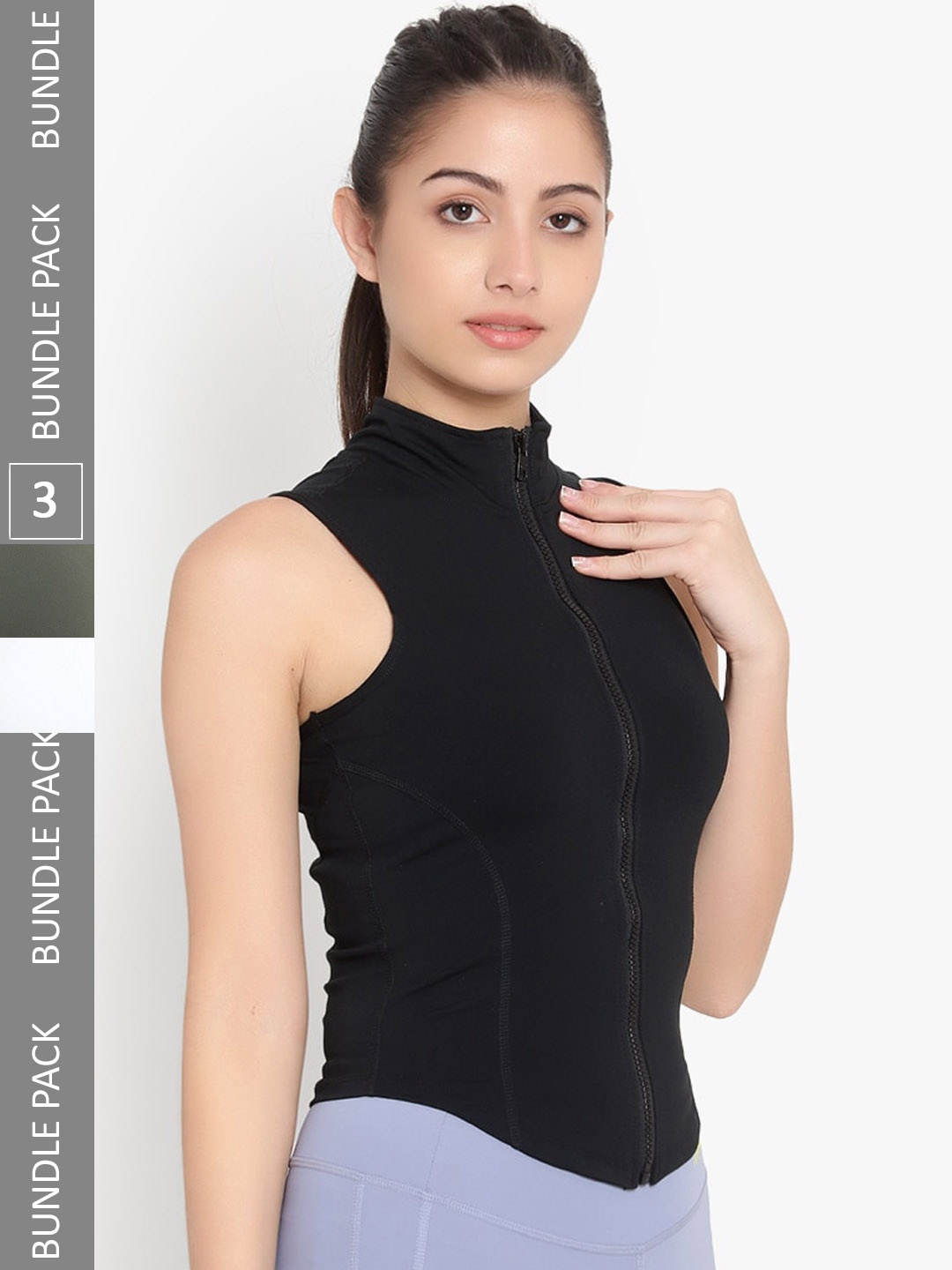 

PARKHA Women Pack Of 3 Lightweight Rapid Dry Running Sporty Jacket, Black