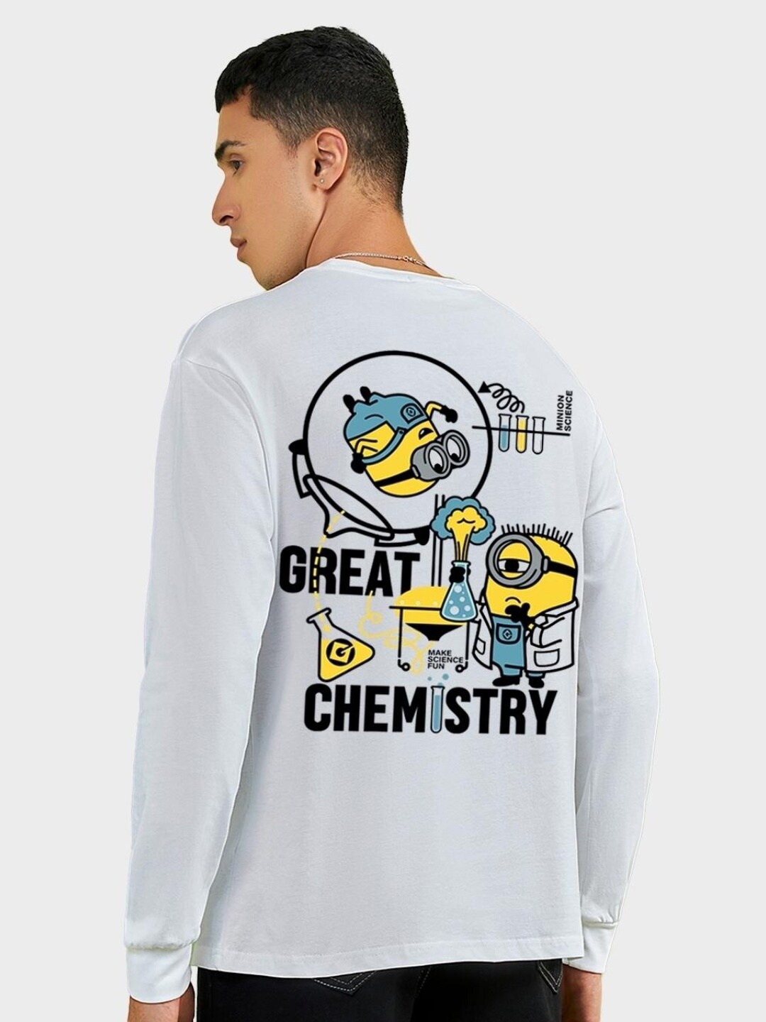 

Bewakoof Men Minions Printed Pure Cotton Loose T-shirt, White