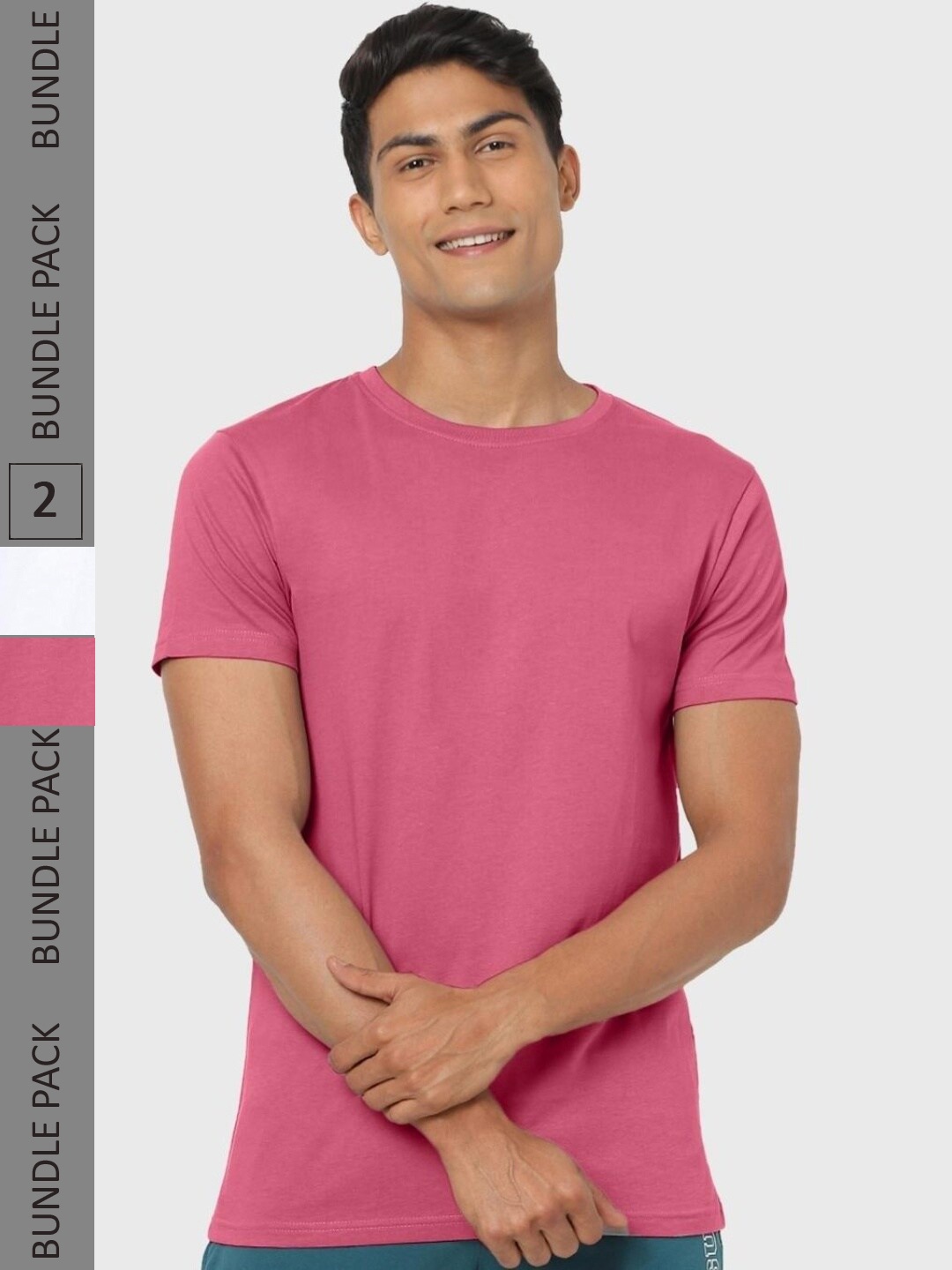

Bewakoof Men Pack of 2 Pure Cotton T-shirt, White