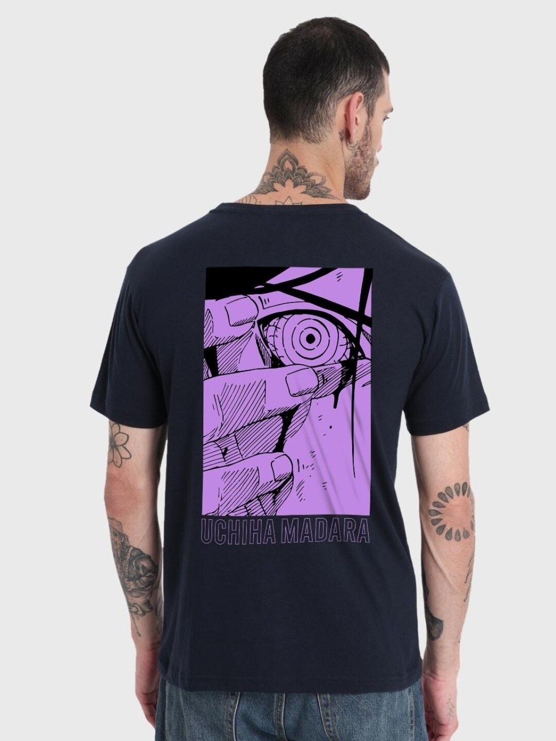 

Bewakoof Men Printed Pure Cotton T-shirt, Navy blue