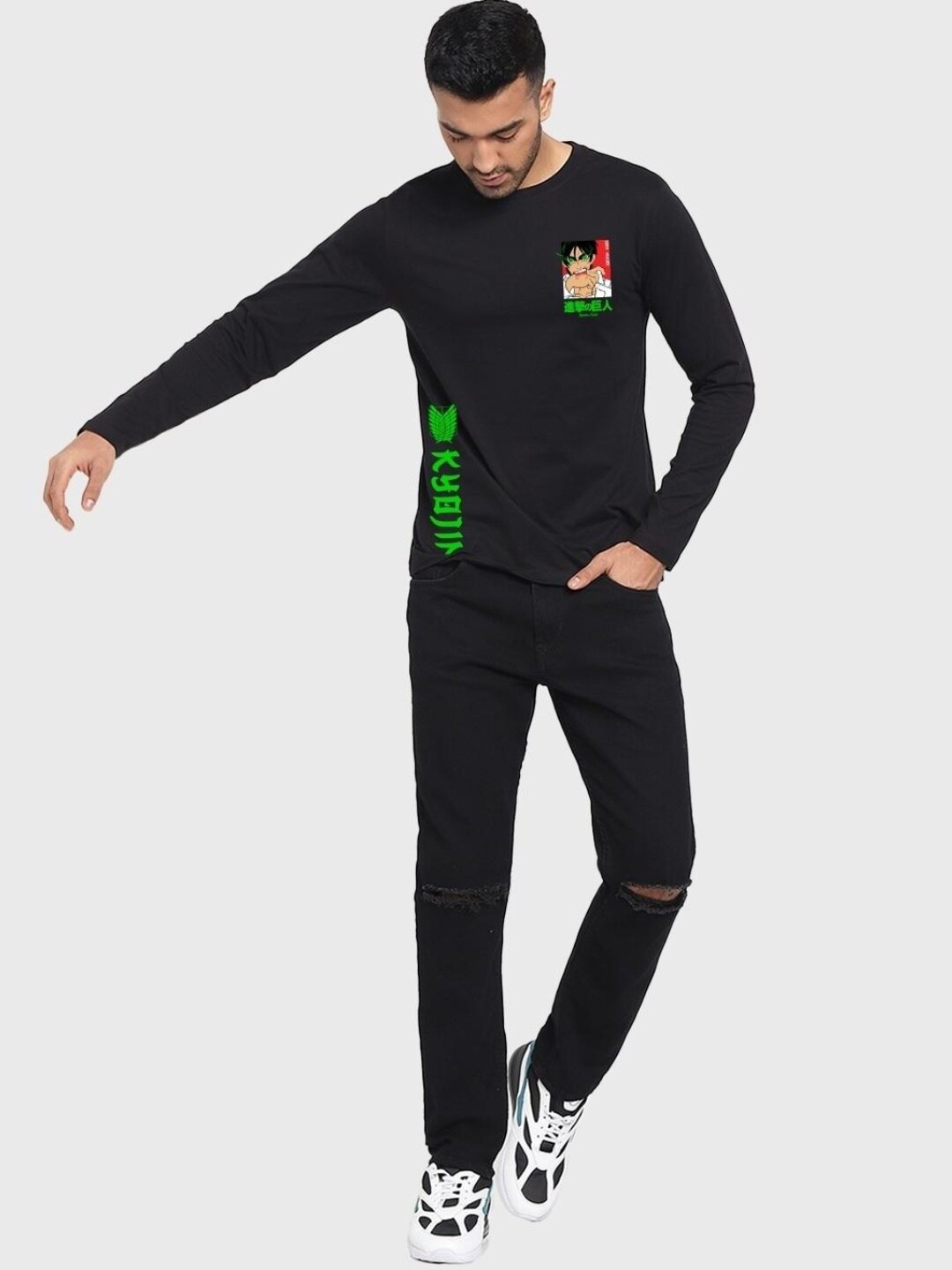

Bewakoof Men Printed Pure Cotton T-shirt, Black