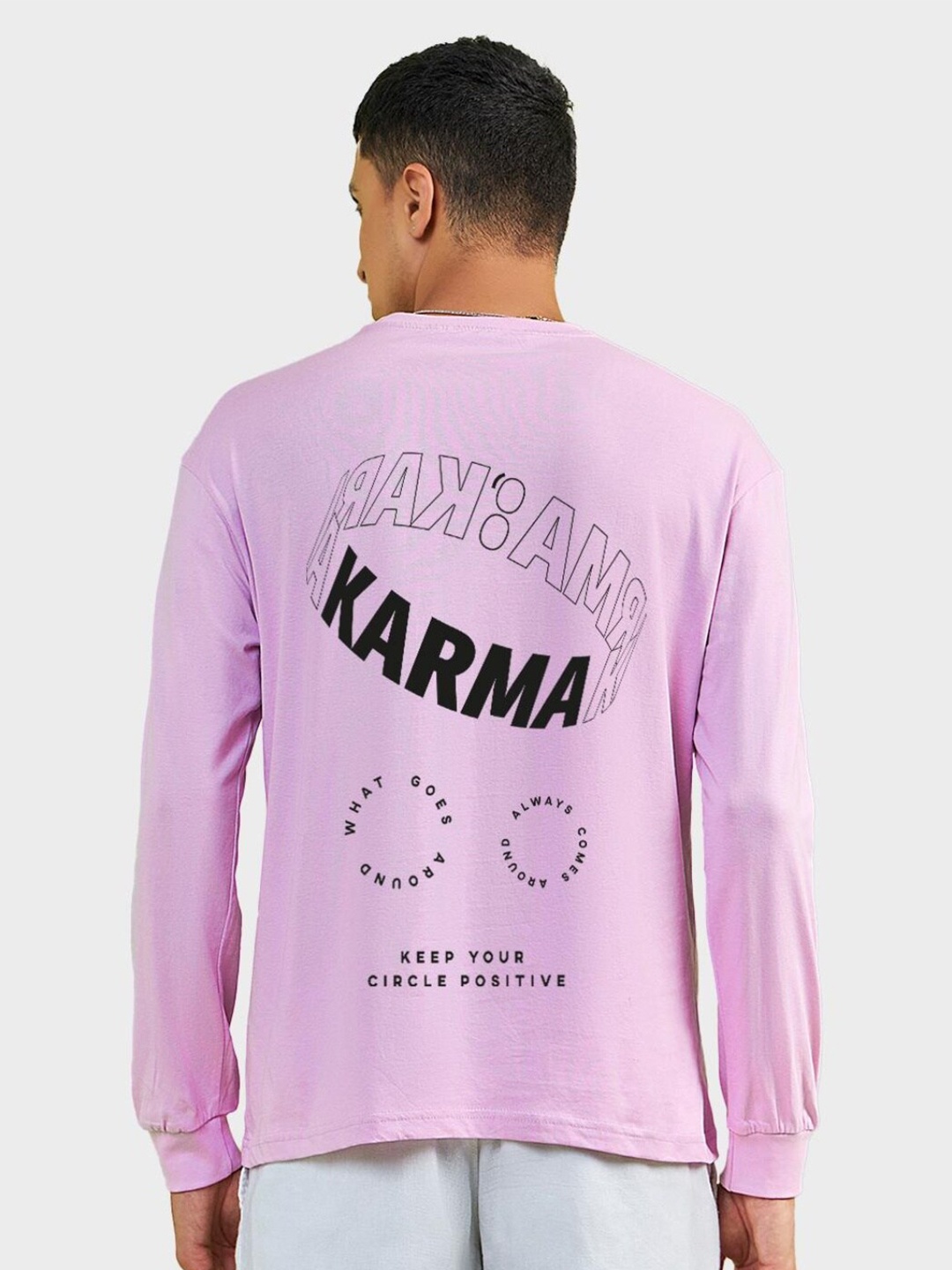 

Bewakoof Men Typography Printed Pure Cotton Loose T-shirt, Purple