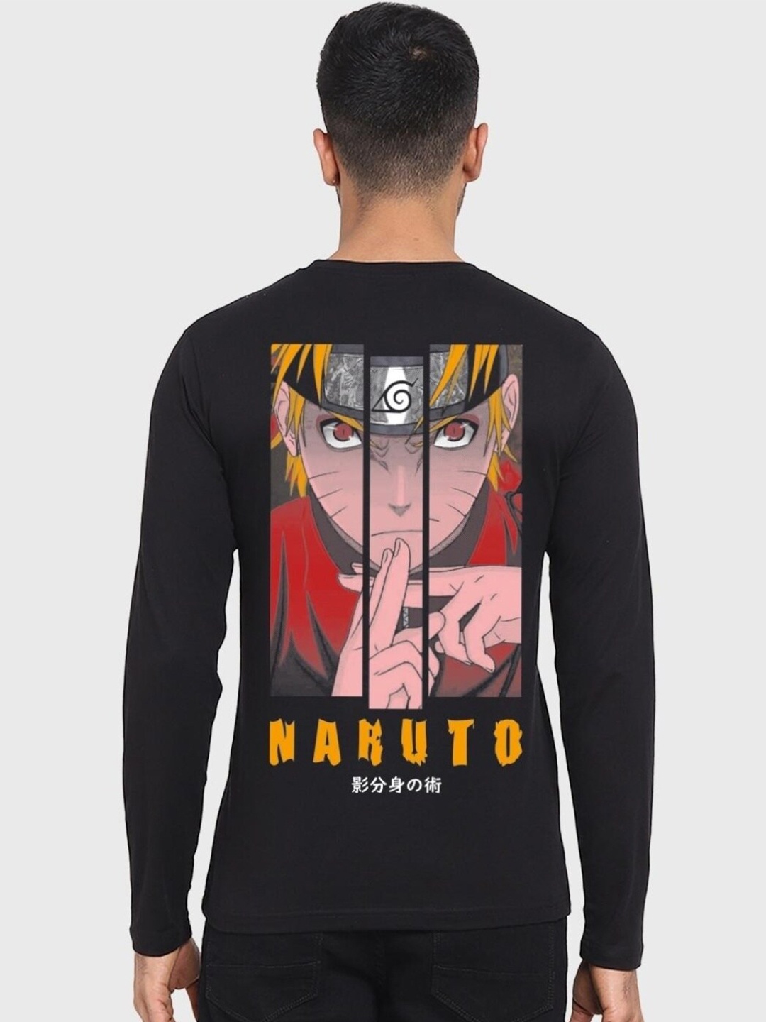 

Bewakoof Men Naruto Printed Pure Cotton T-shirt, Black