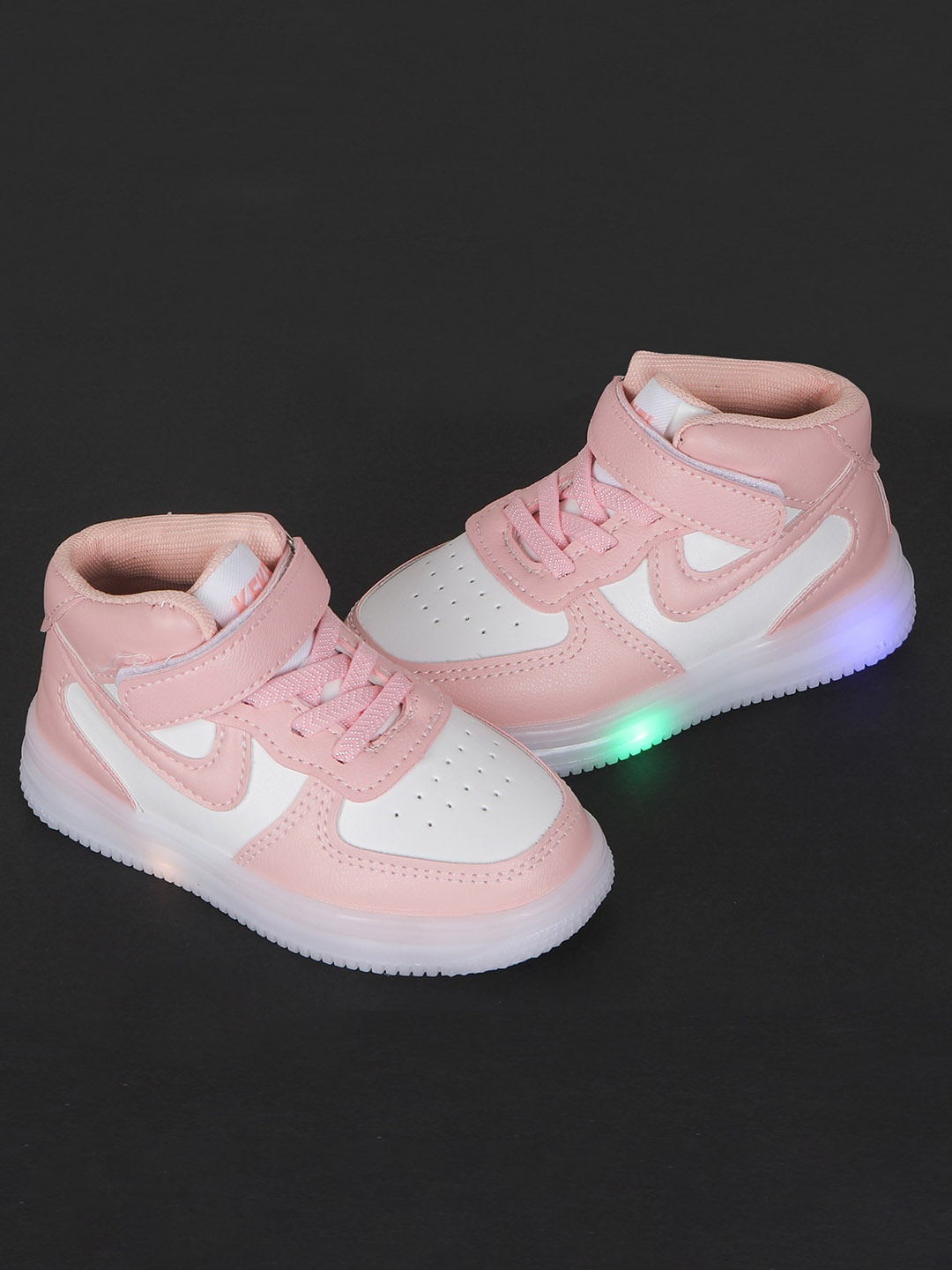 

FEETWELL SHOES Kids Colourblocked LED Sneakers, Pink