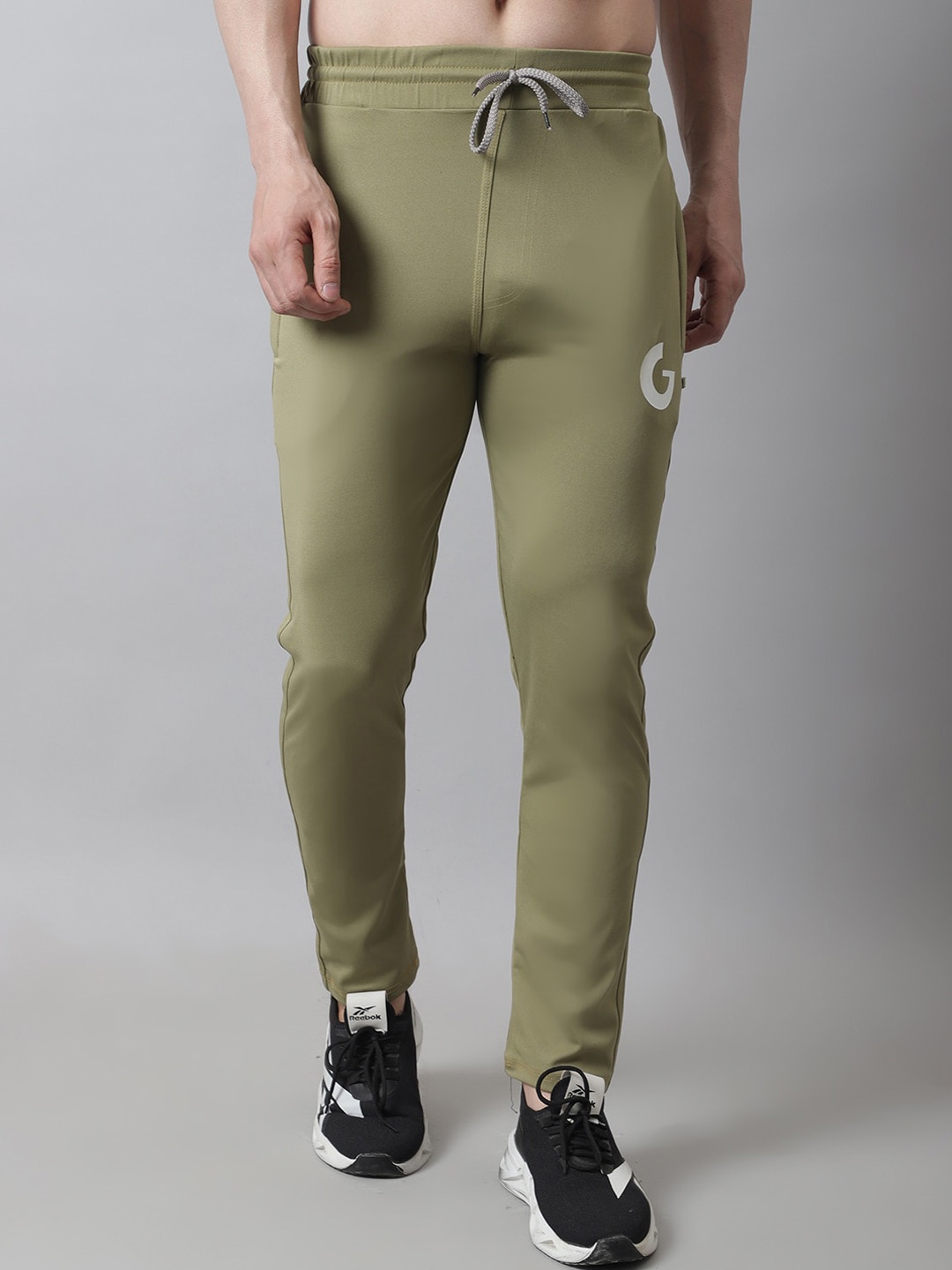 

GRACIT Men Zipper Pockets Track Pants, Green