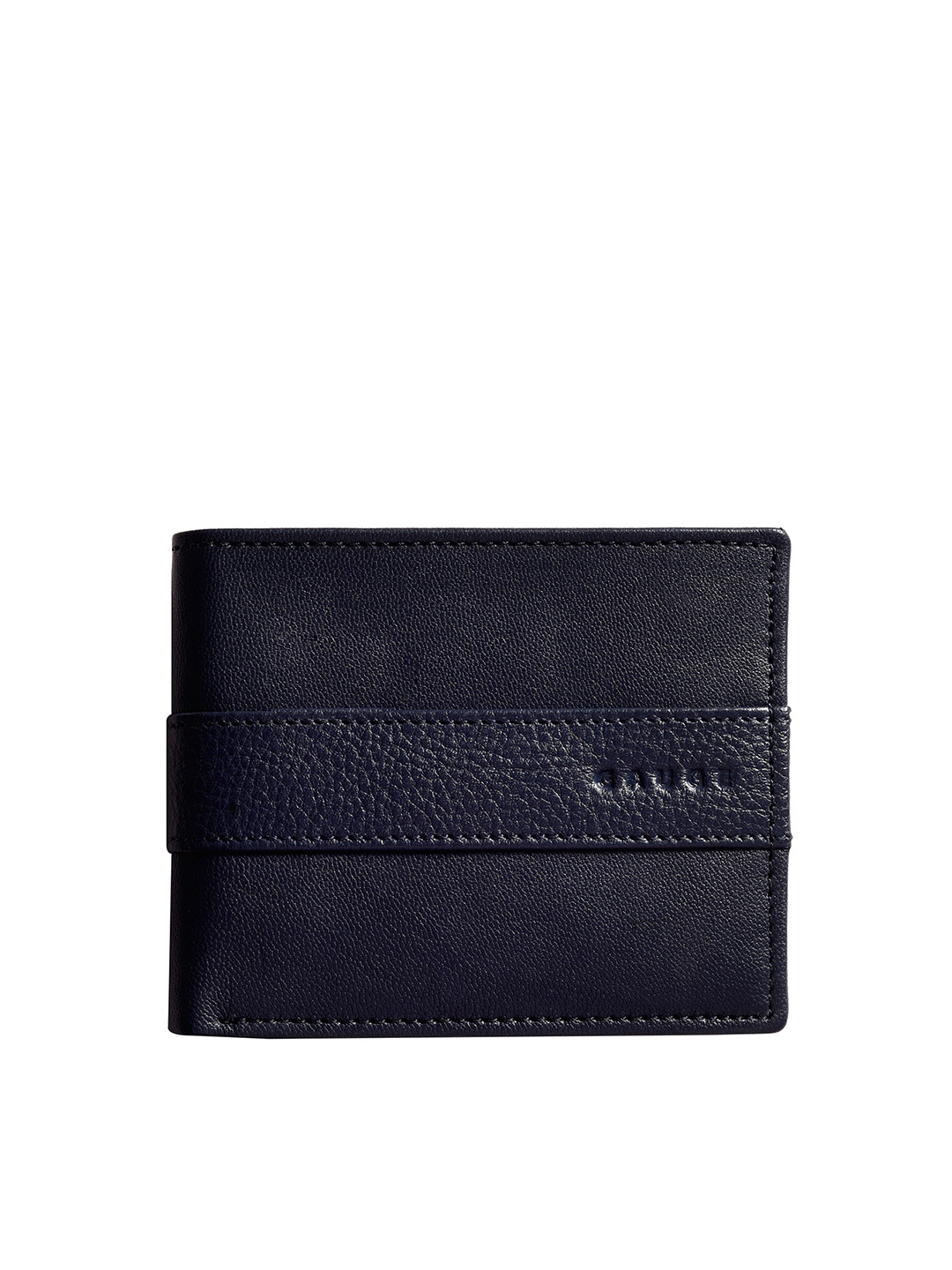 

Gauge Machine Men Blue Leather Two Fold Wallet