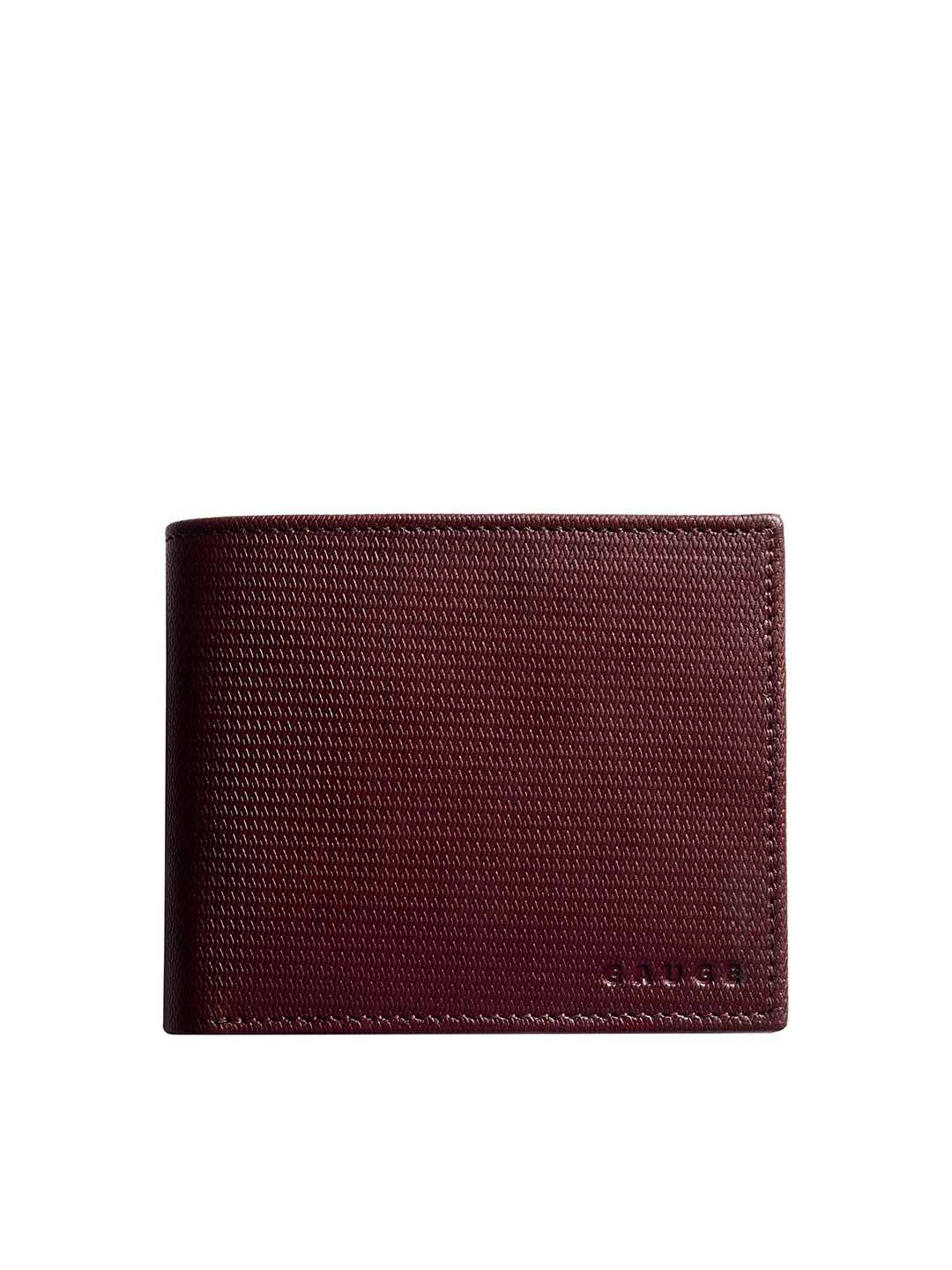

Gauge Machine Men Textured Leather Two Fold Wallet, Brown