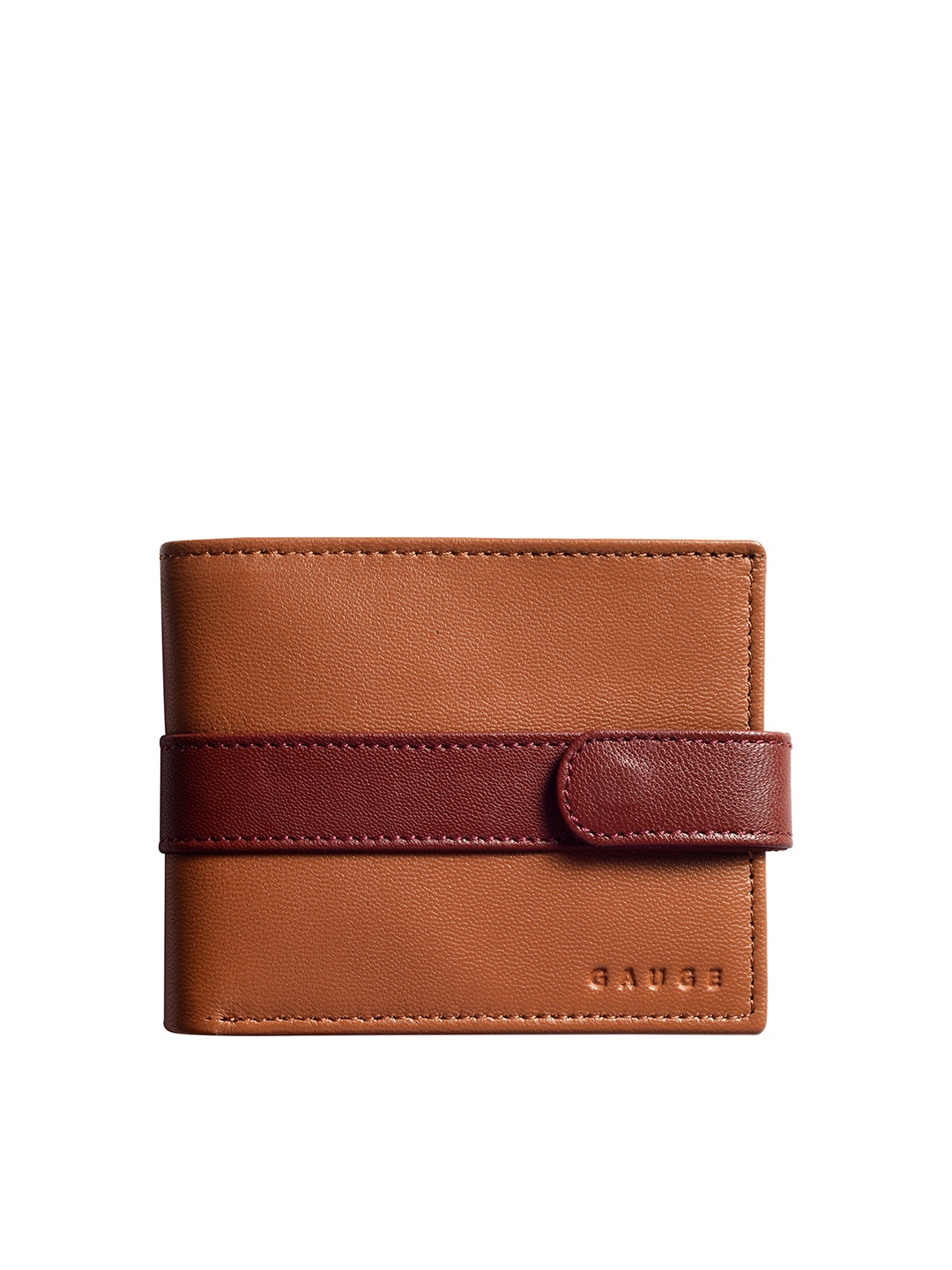 

Gauge Machine Men Leather Two Fold Wallet, Brown