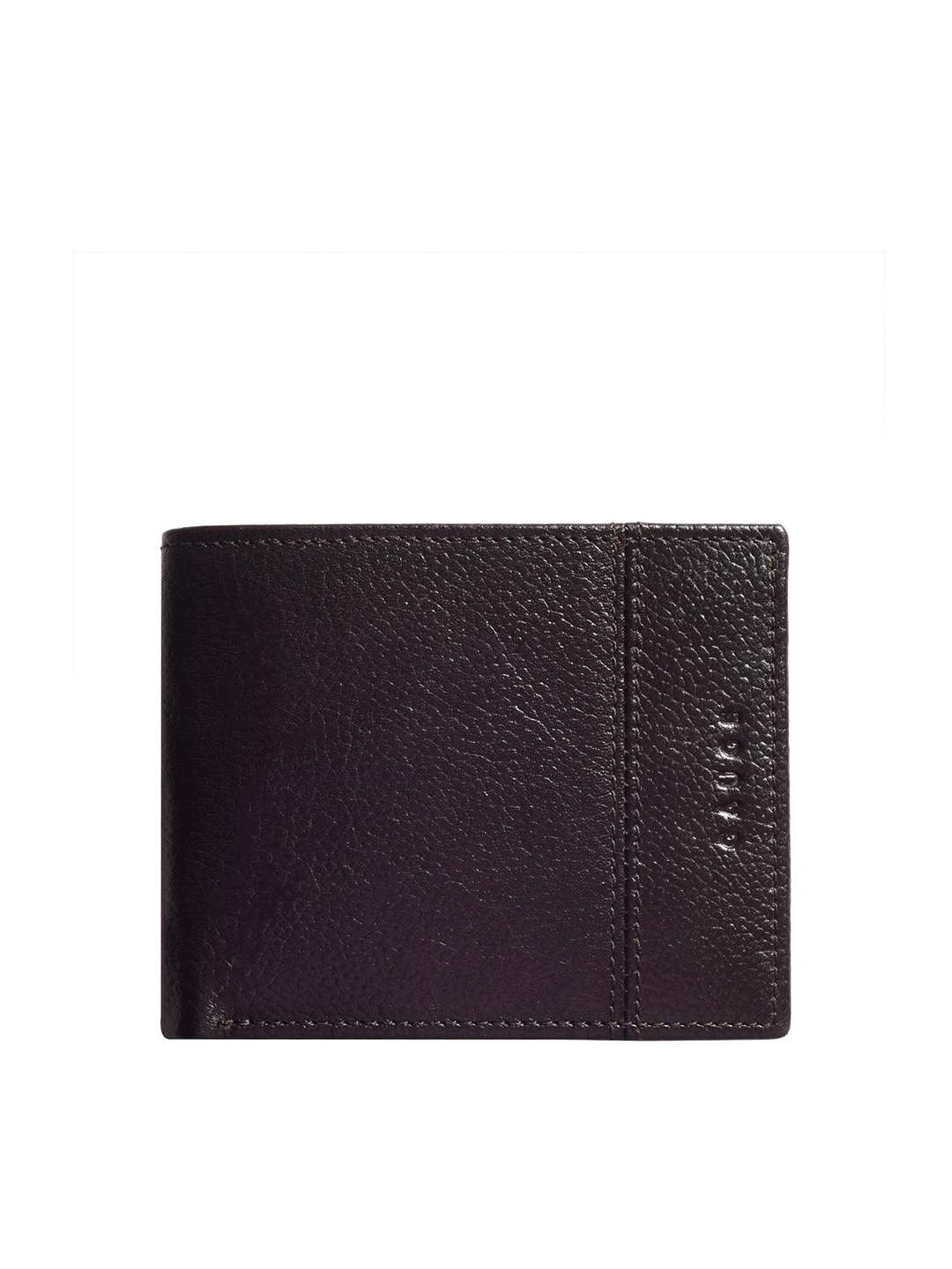 

Gauge Machine Men Textured Leather Two Fold Wallet, Brown
