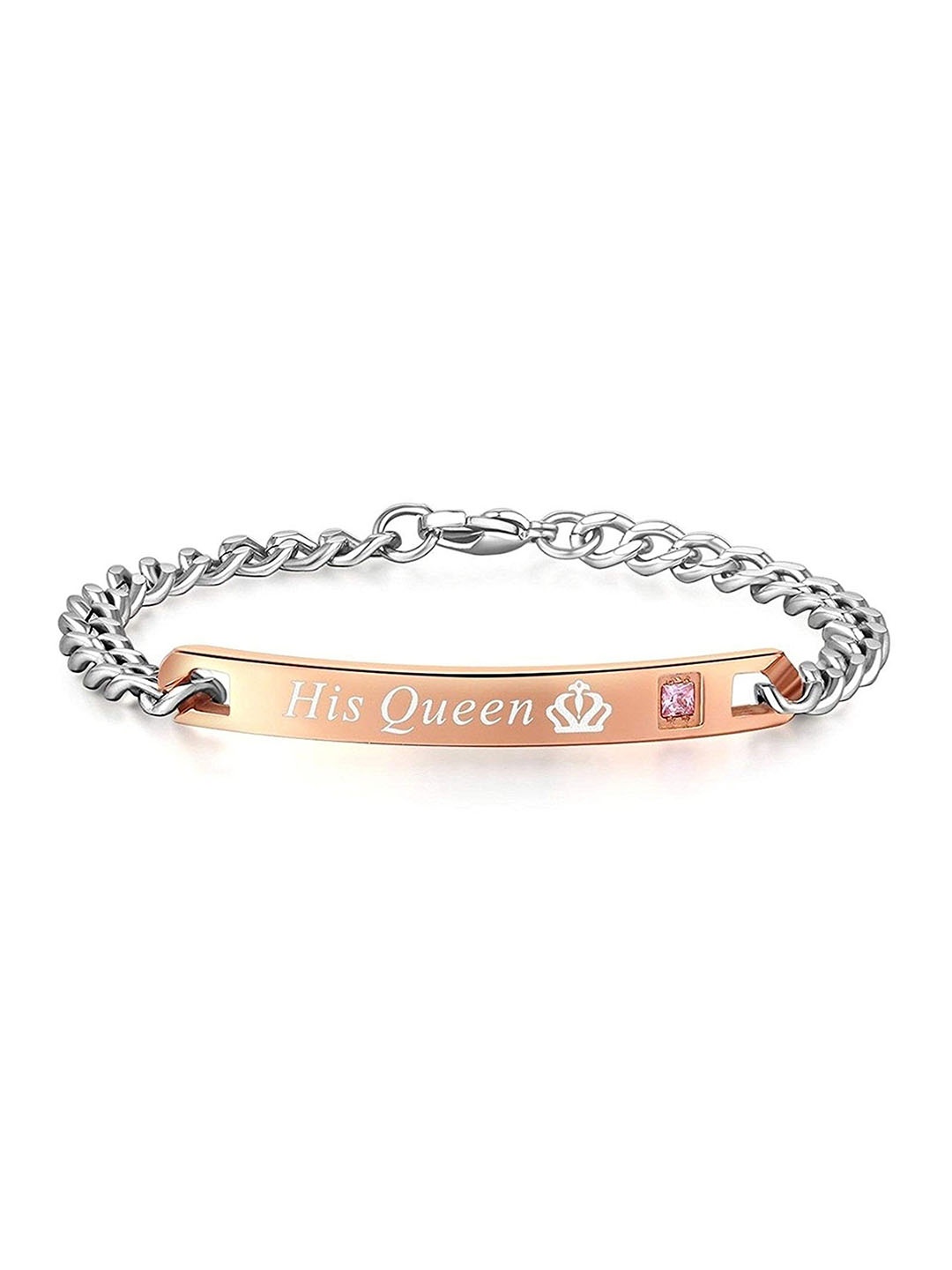 

ZIVOM Women Crystals Rose Gold-Plated Link Bracelet