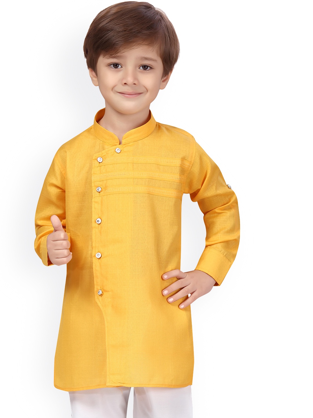 

KIDS FARM Boys Kurta with Pyjamas, Yellow