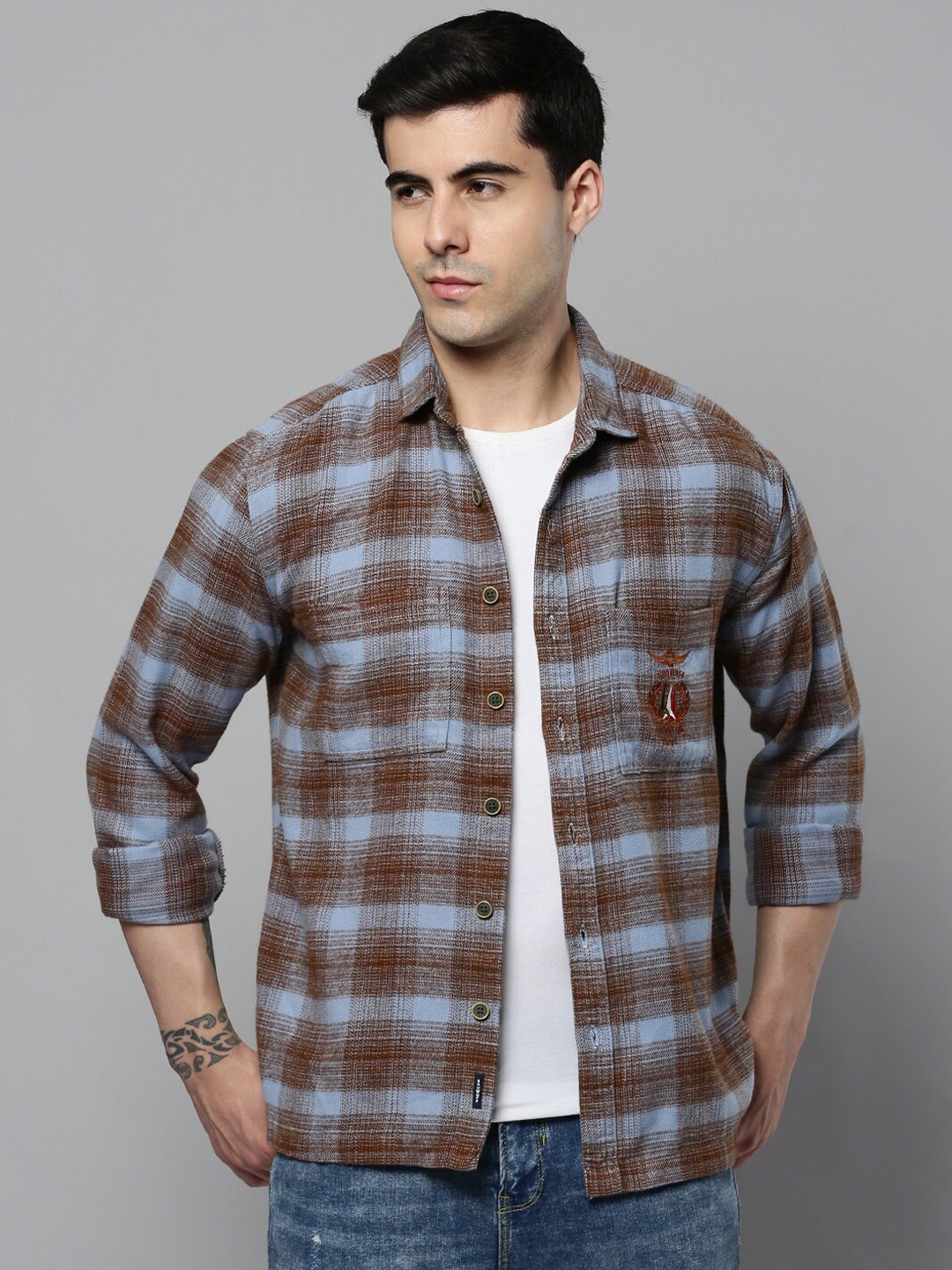 

SHOWOFF Men Checked Woolen Tailored Jacket, Blue