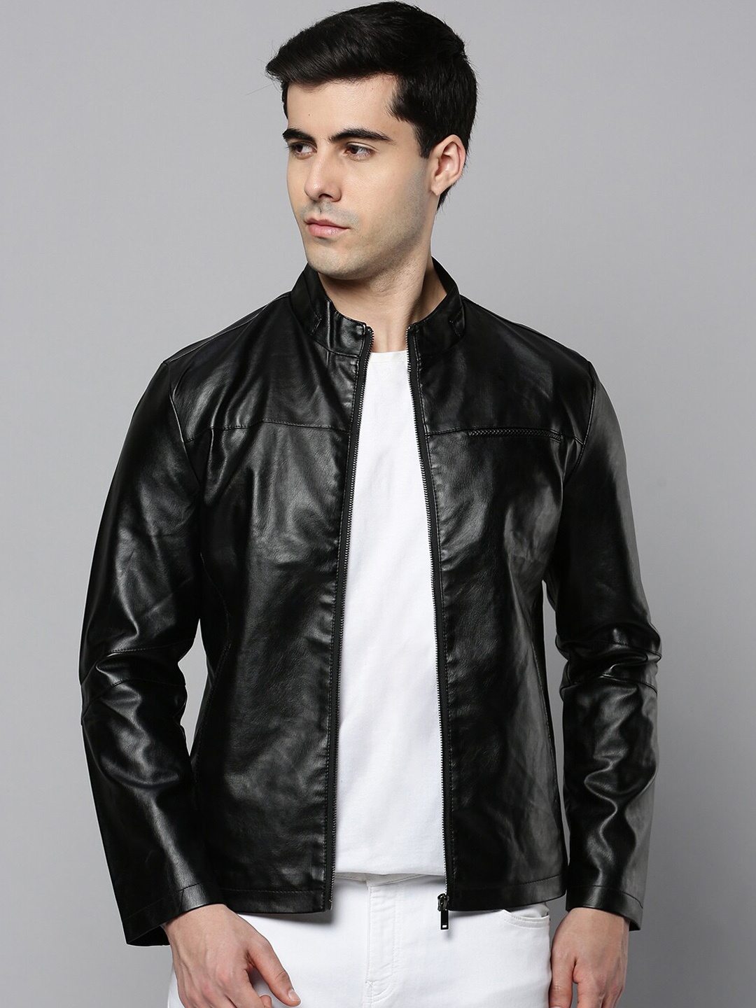 

SHOWOFF Men Leather Jacket, Black