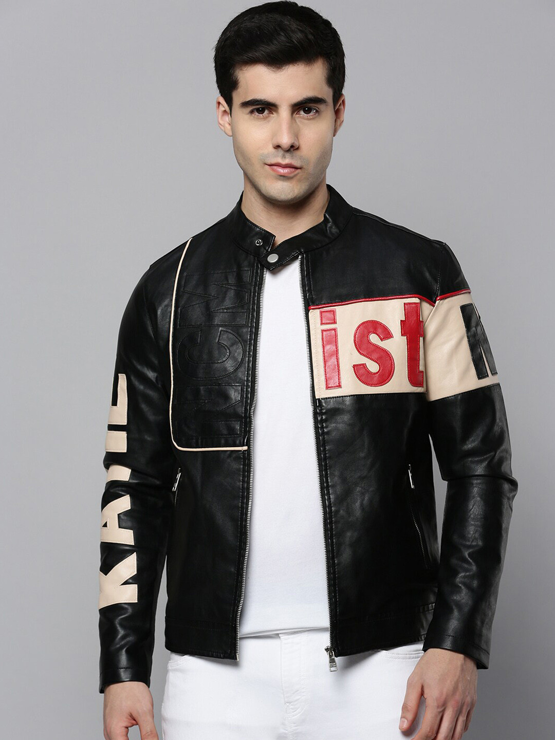 

SHOWOFF Men Leather Jacket, Black