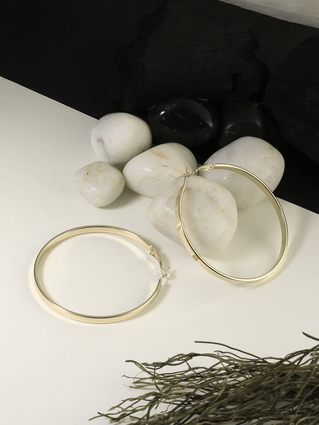 

Adwitiya Collection Gold-Plated Classic Hoop Earrings