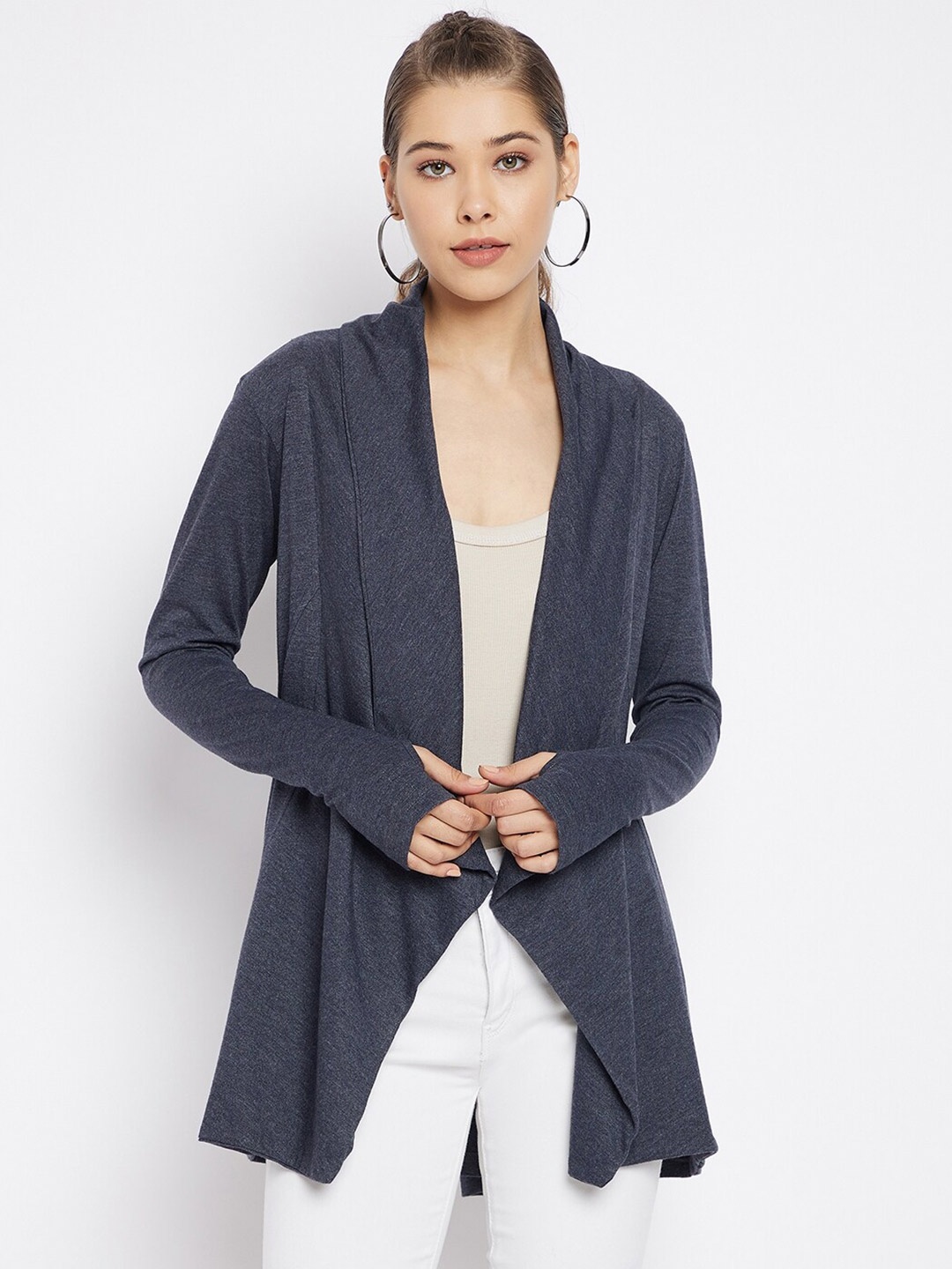 

Hypernation Women Open Front Shrug, Blue