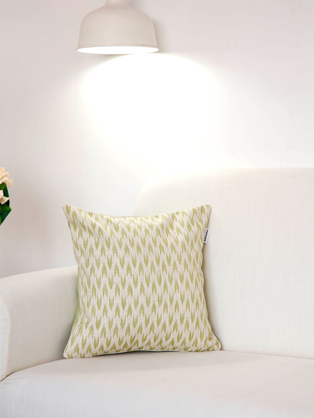 

Ariana Green & Beige Ethnic Motifs Printed Square Cushion Cover