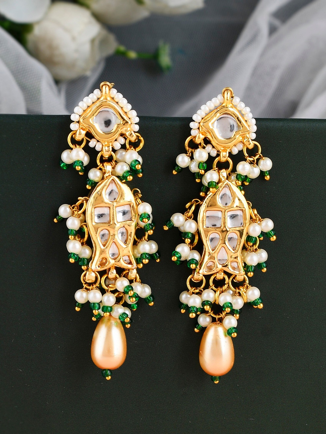 

DASTOOR Gold-Plated Contemporary Drop Earrings, Pink