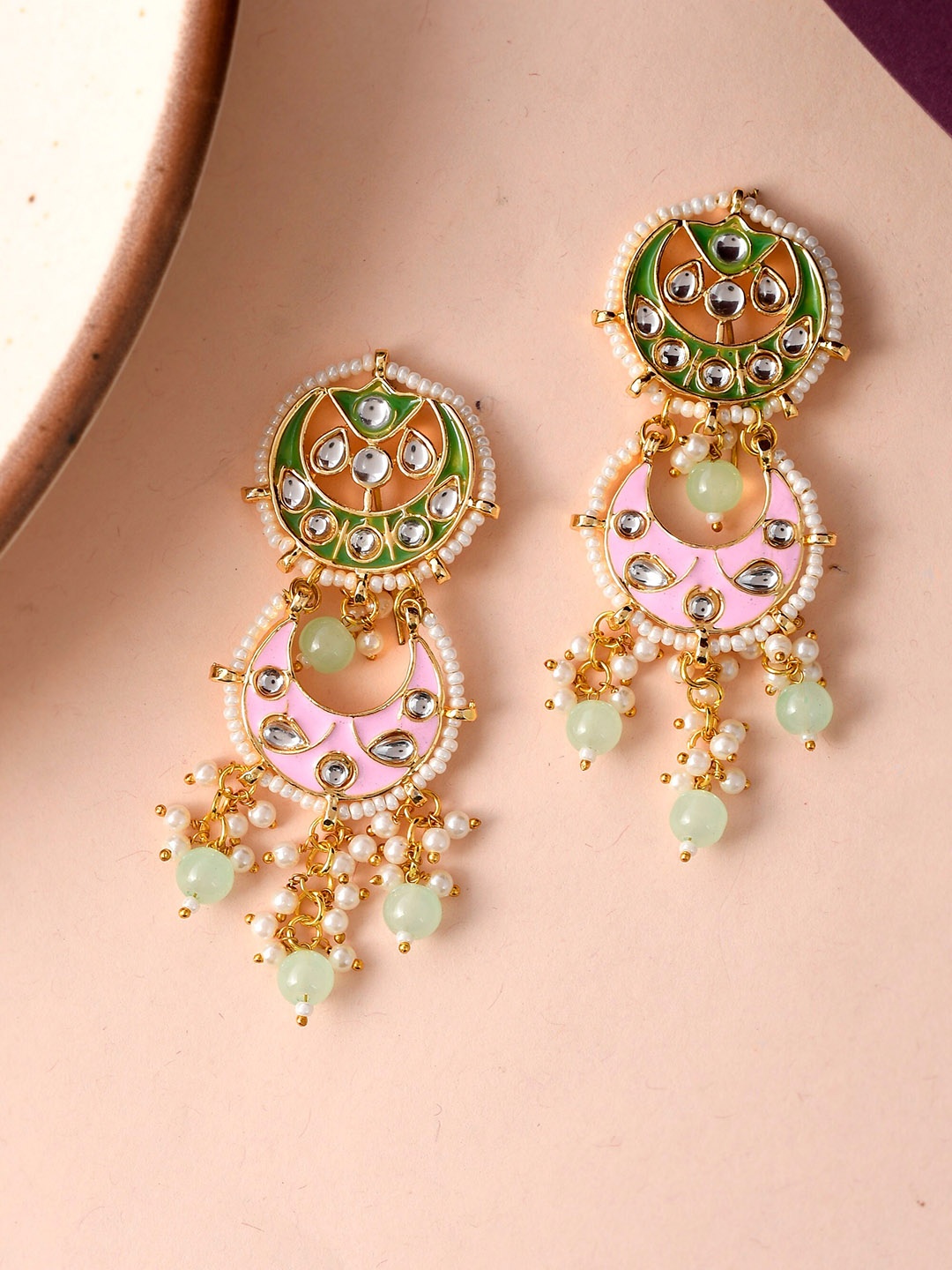 

DASTOOR Gold Plated Classic Drop Earrings, Green