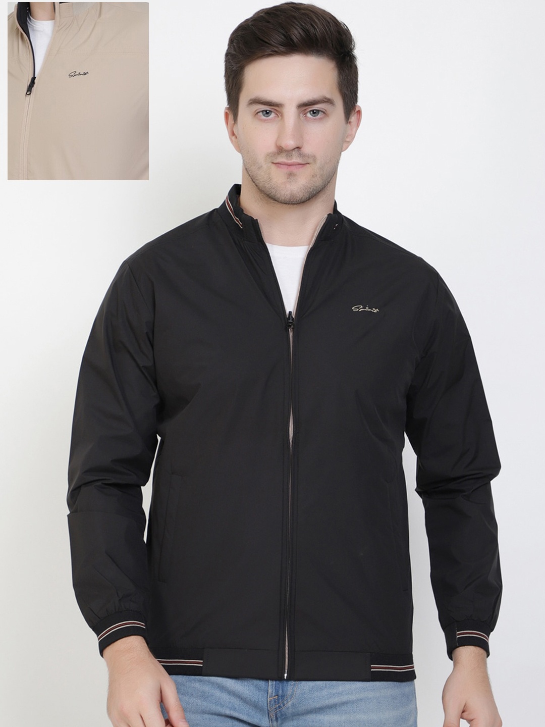 

Spirit Men Reversible Insulator Bomber Jacket, Black