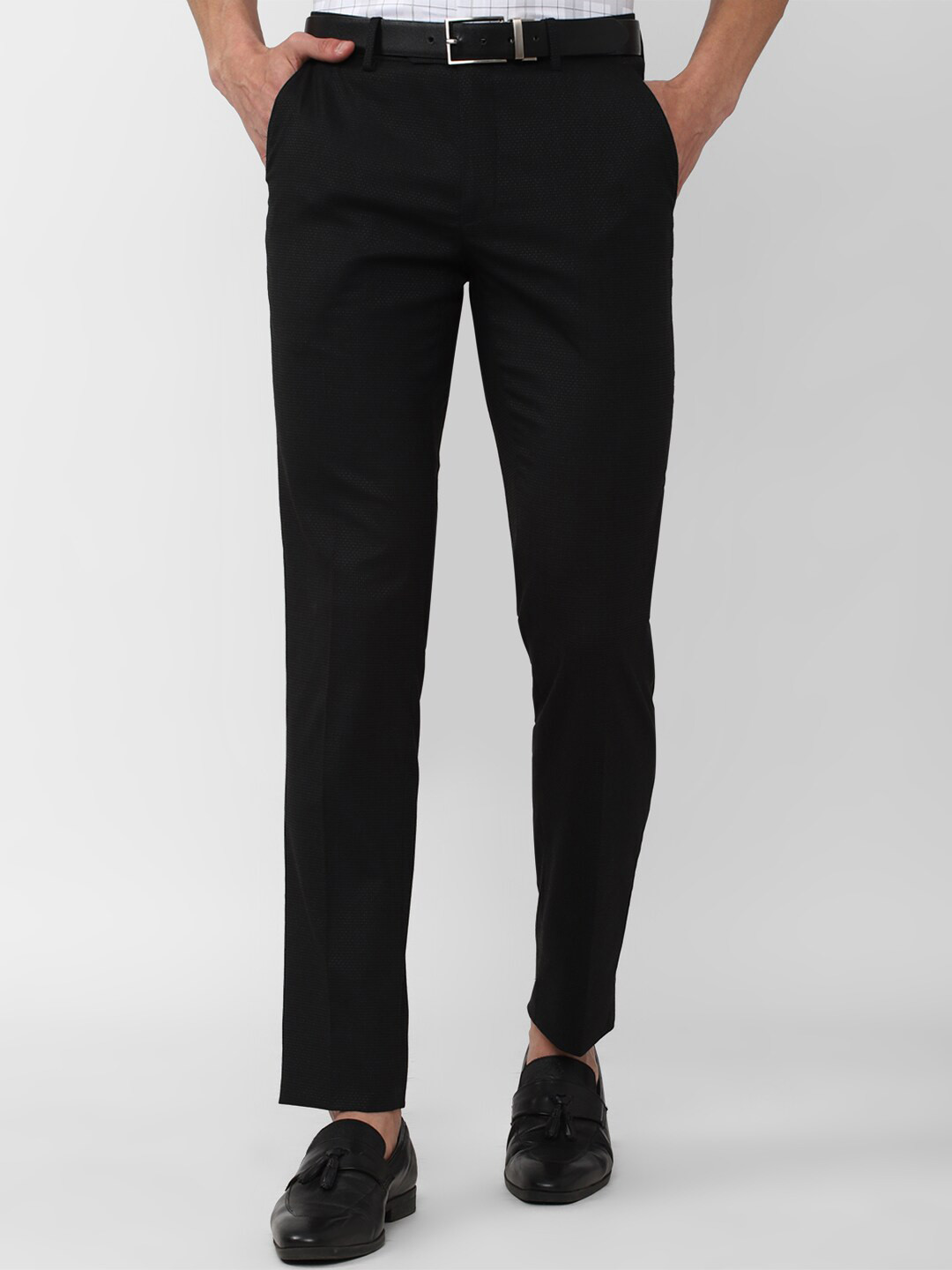 

Peter England Casuals Men Slim Fit Trousers, Black