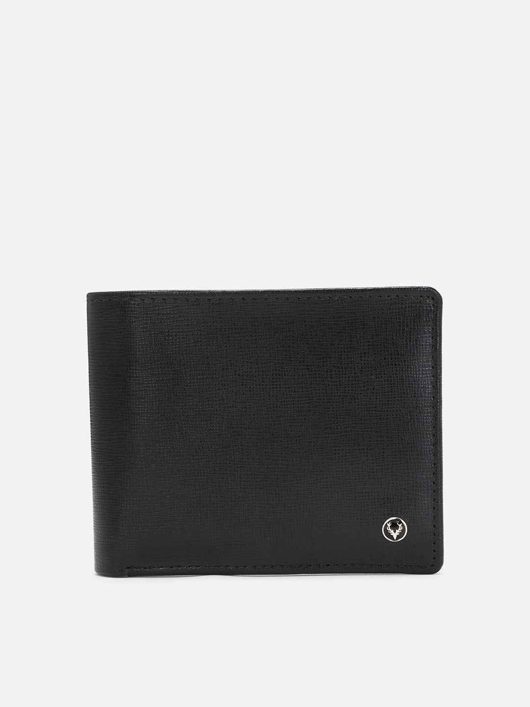 

Allen Solly Men Textured Leather Two Fold Wallet, Black