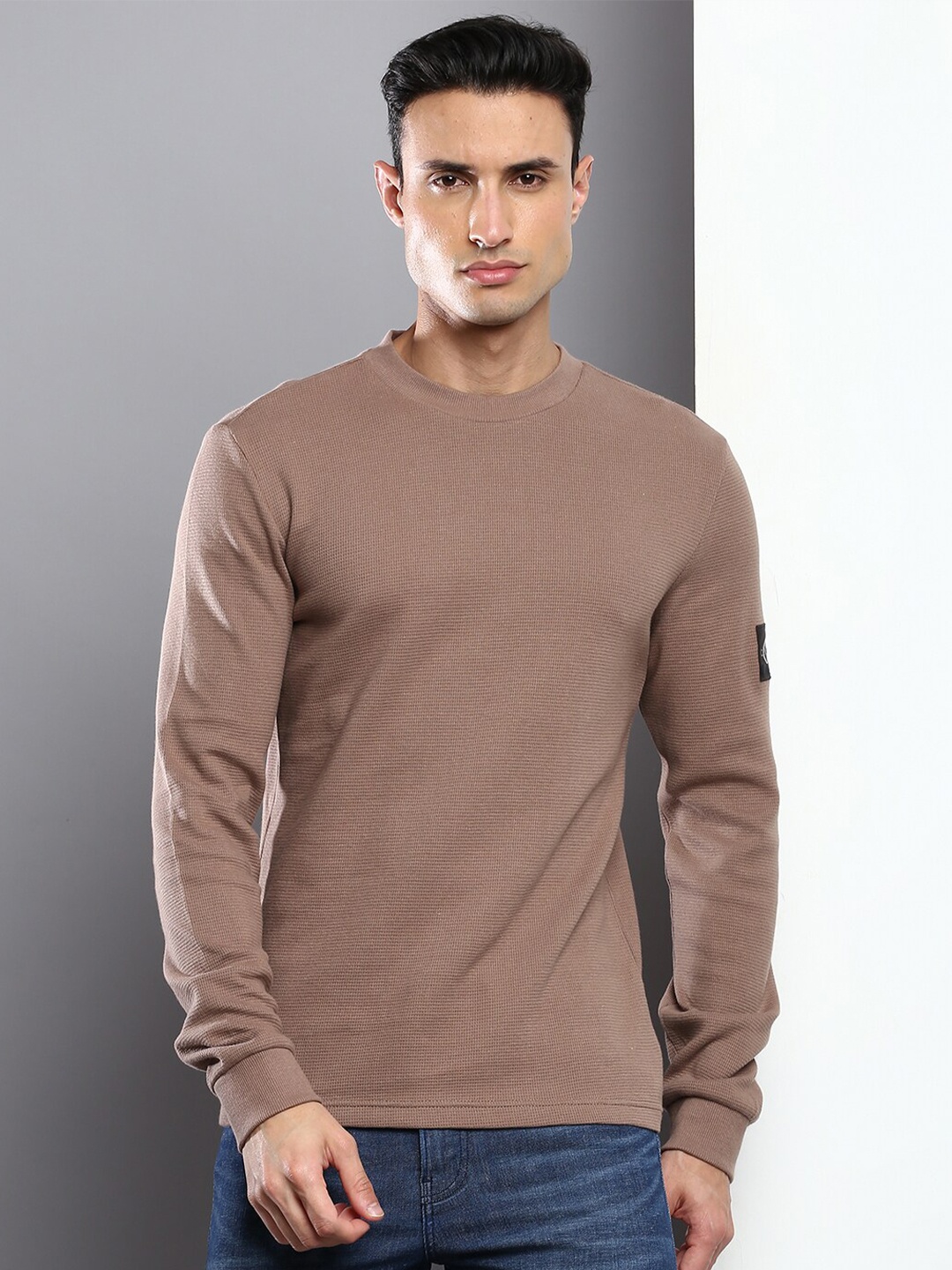 

Calvin Klein Jeans Men Organic Cotton T-shirt, Brown