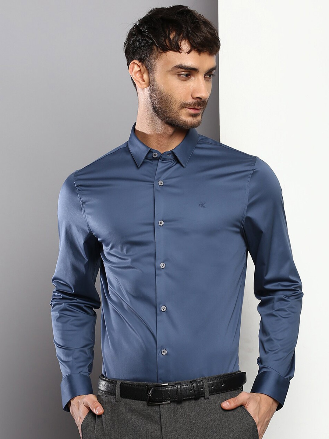 

Calvin Klein Jeans Men Slim Fit Formal Shirt, Blue