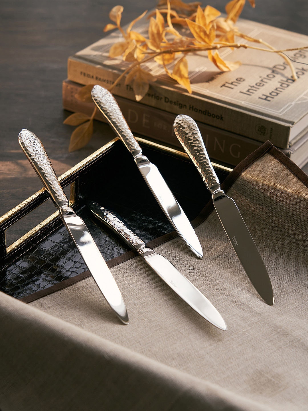 

Pure Home and Living Set Of 4 Silver Dessert Knives