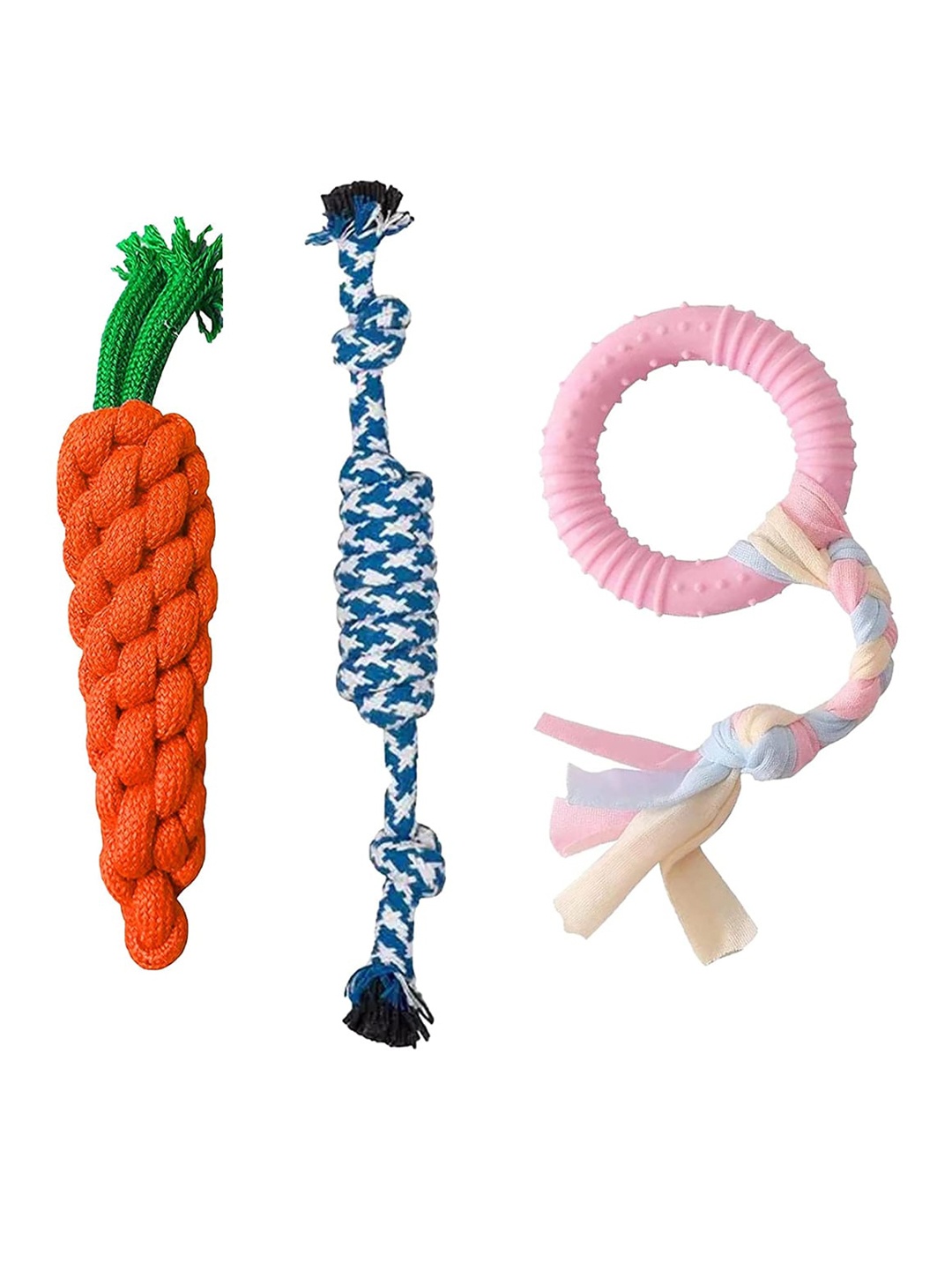 

Emily pets Set Of 3 Teething Pet Toys, Blue