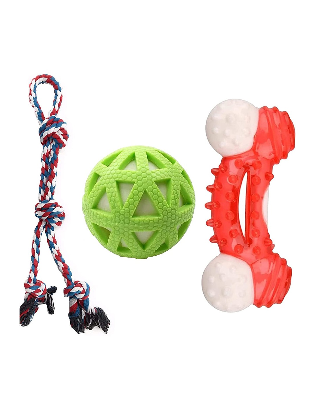 

Emily pets Set Of 3 Teething Pet Toys, Green