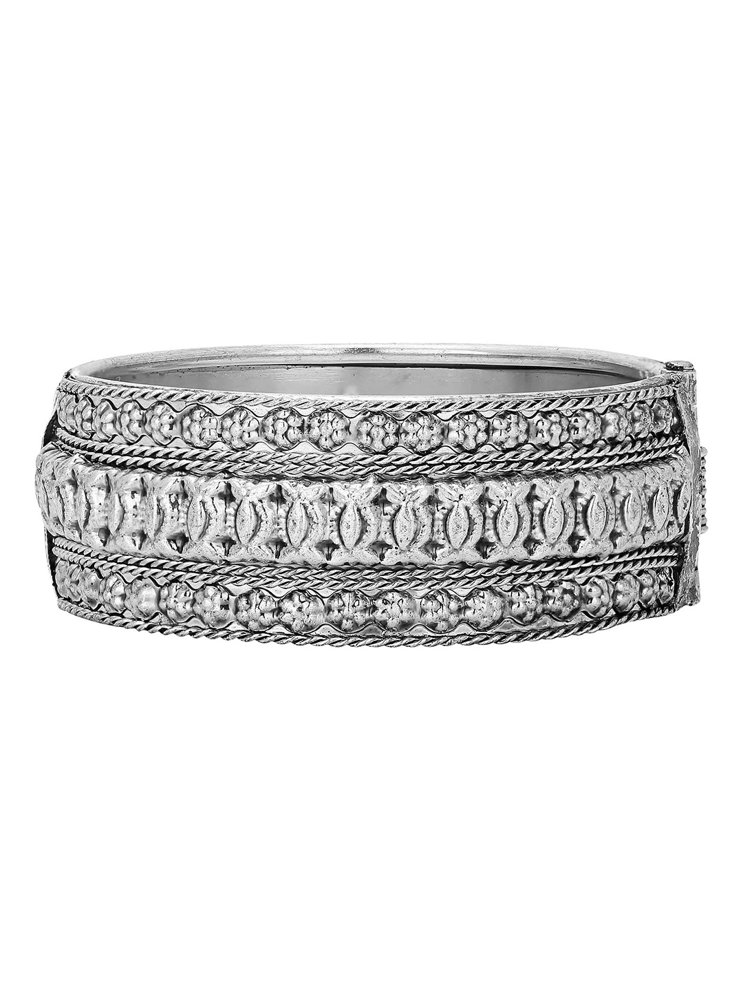 

Adwitiya Collection Women Brass Silver-Plated Kada Bracelet