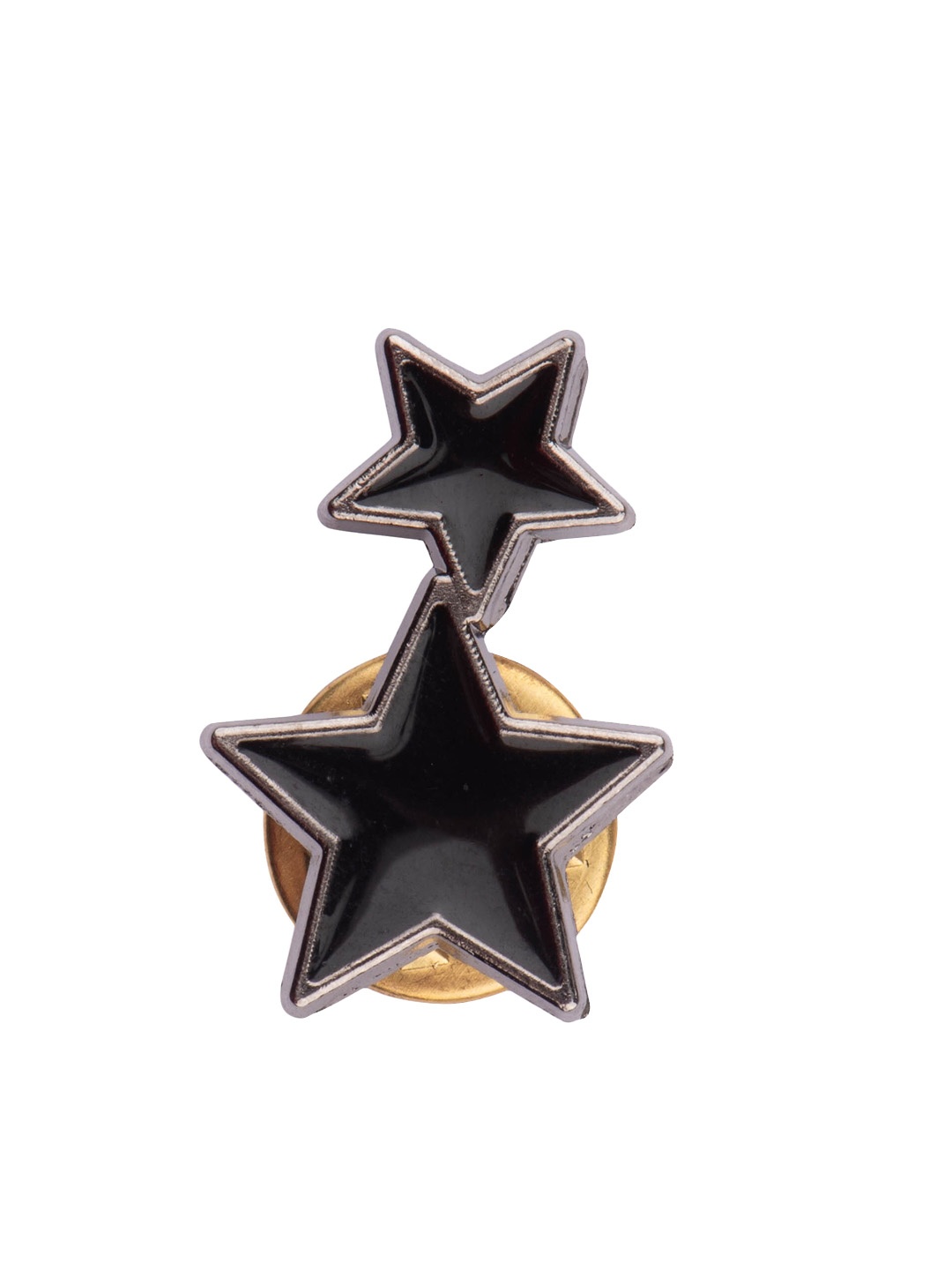 

The Tie Hub Men Two Star Metal Lapel Pin, Black
