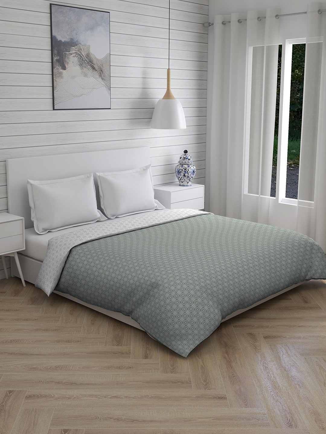

Boutique Living India Grey Geometric Heavy Winter 120 GSM Double Bed Comforter