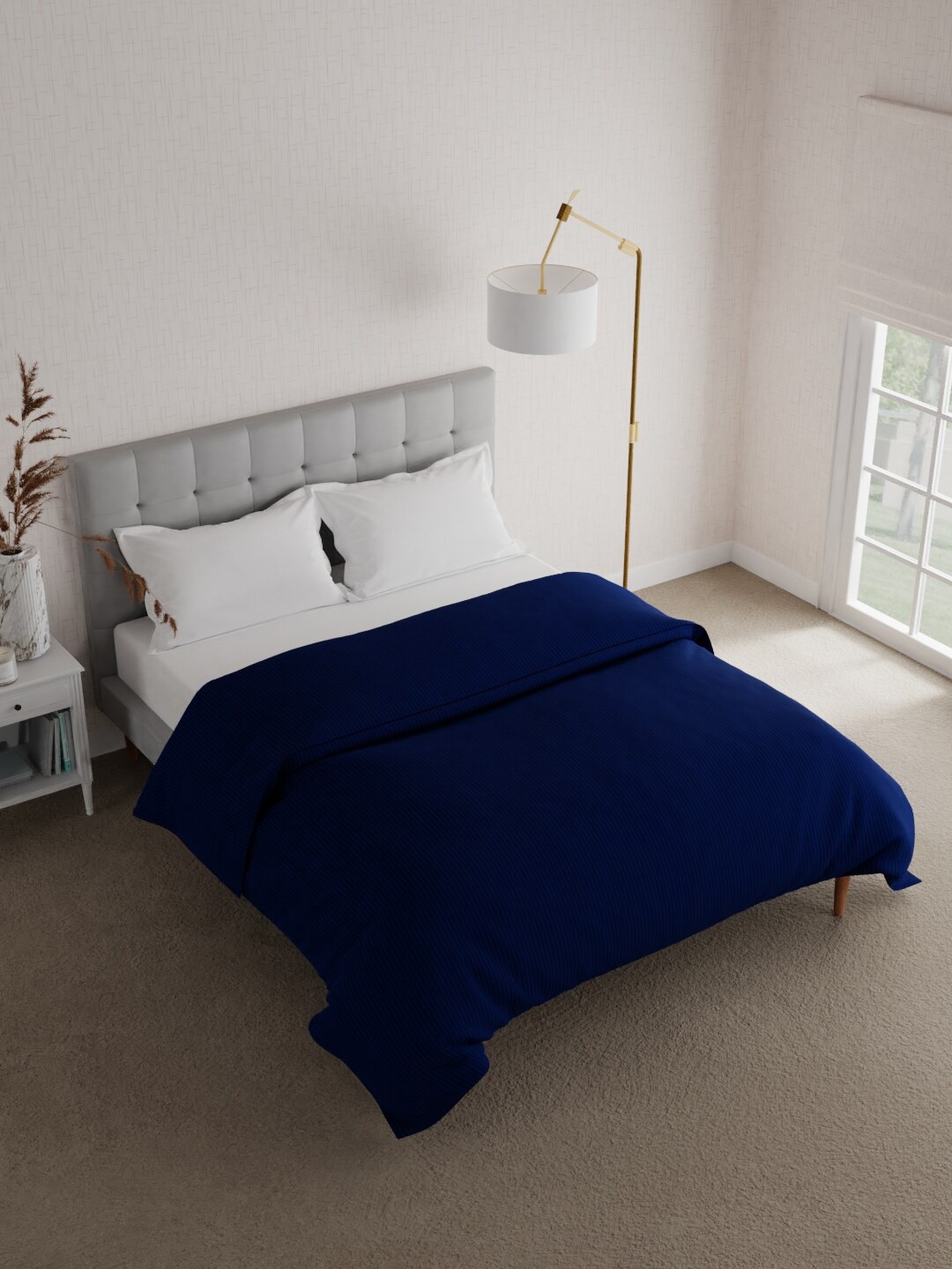 

Boutique Living India Blue Striped Heavy Winter 120 GSM Double Bed Comforter