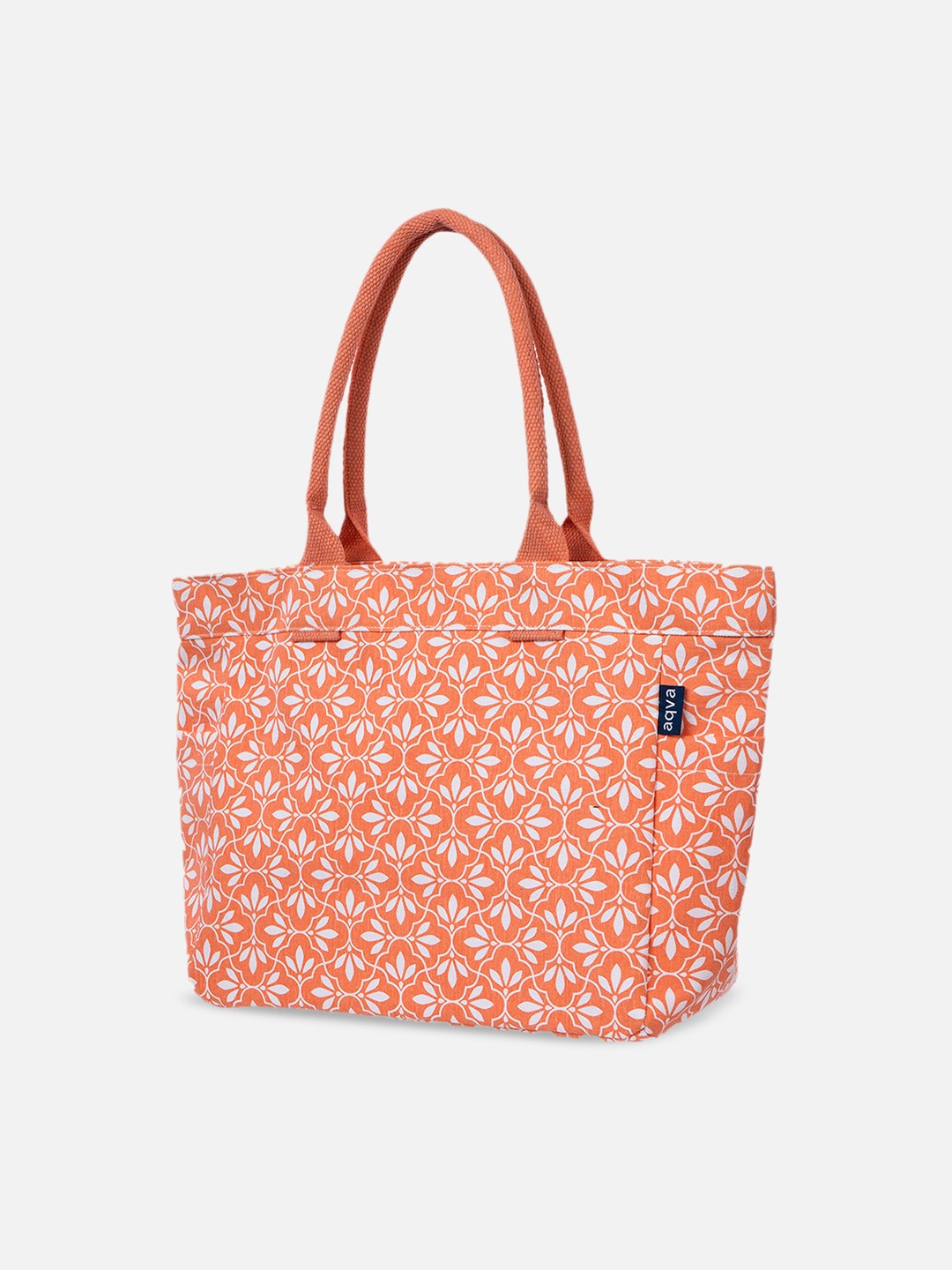 

AQVA Floral Printed Oversized Shopper Tote Bag, Orange