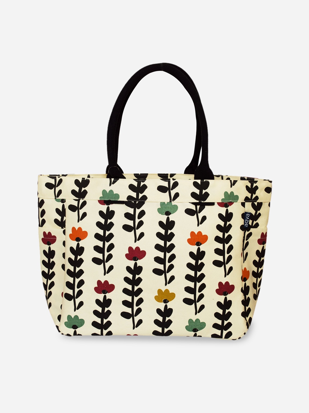 

AQVA Floral Printed Oversized Shopper Tote Bag, Black